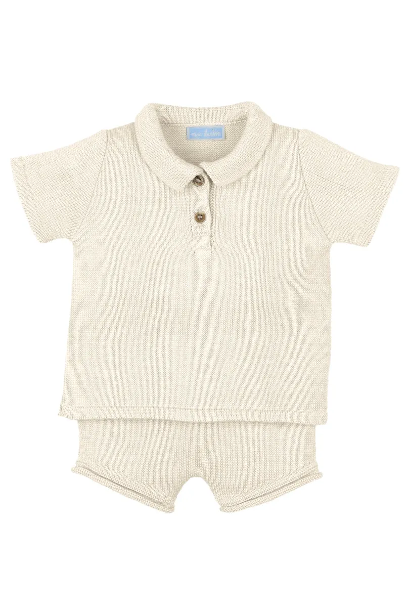 "Franklin" Sand Knit Polo Shirt & Shorts