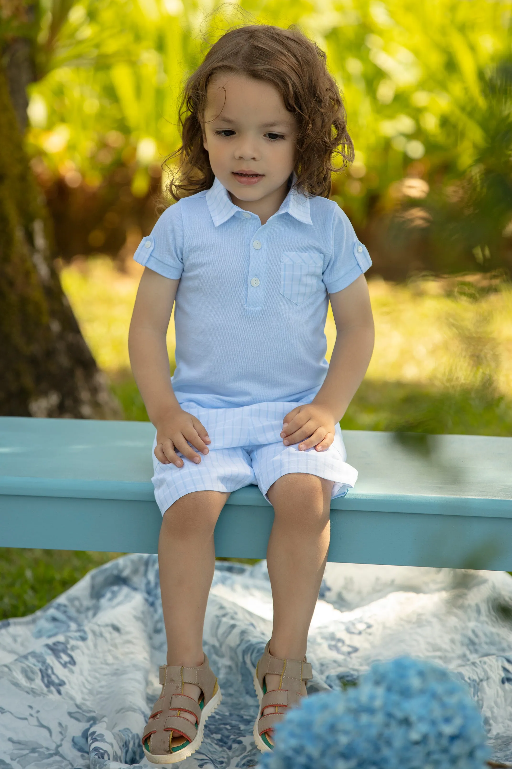 "Travis" Blue Polo Shirt & Shorts