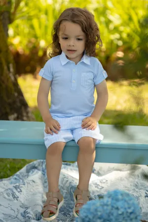 "Travis" Blue Polo Shirt & Shorts