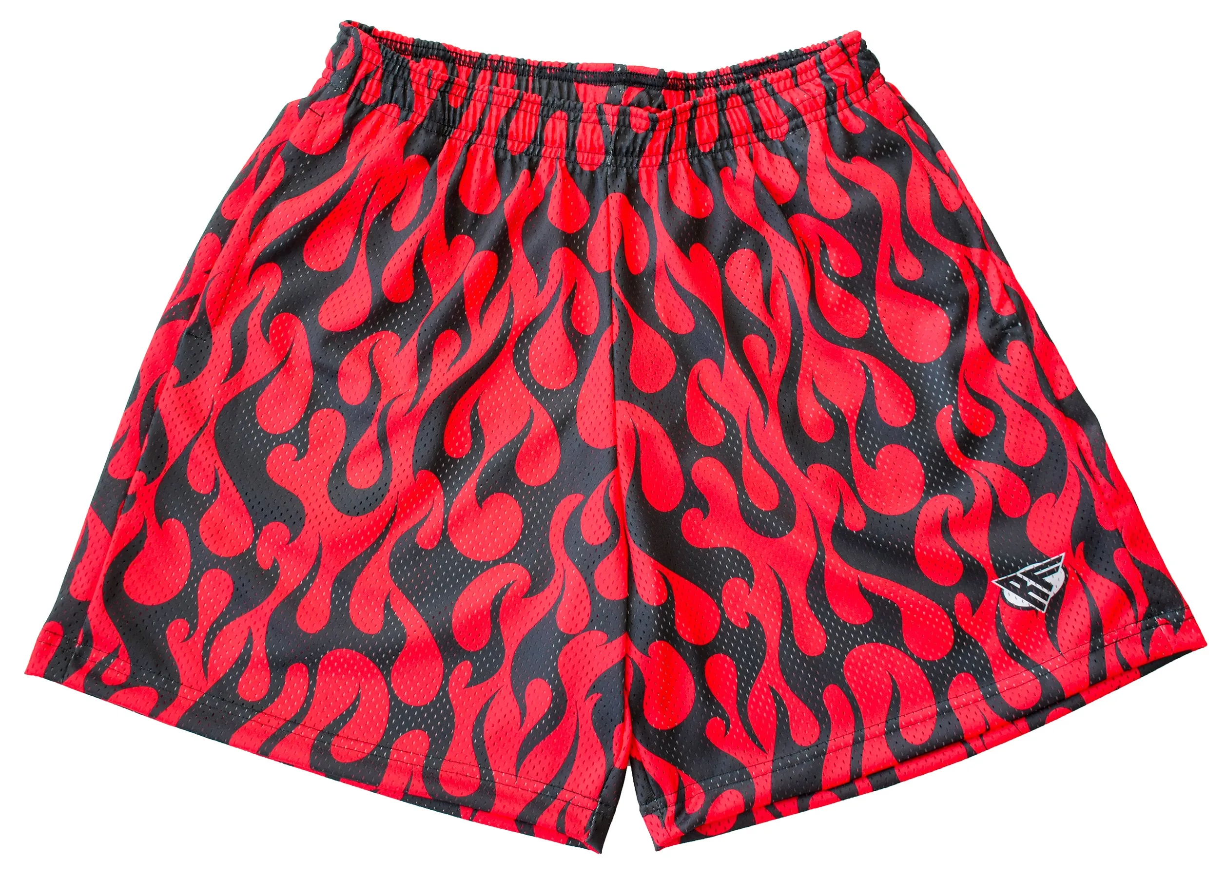 RF Mesh Flame Shorts - Black/Red