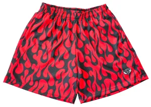 RF Mesh Flame Shorts - Black/Red