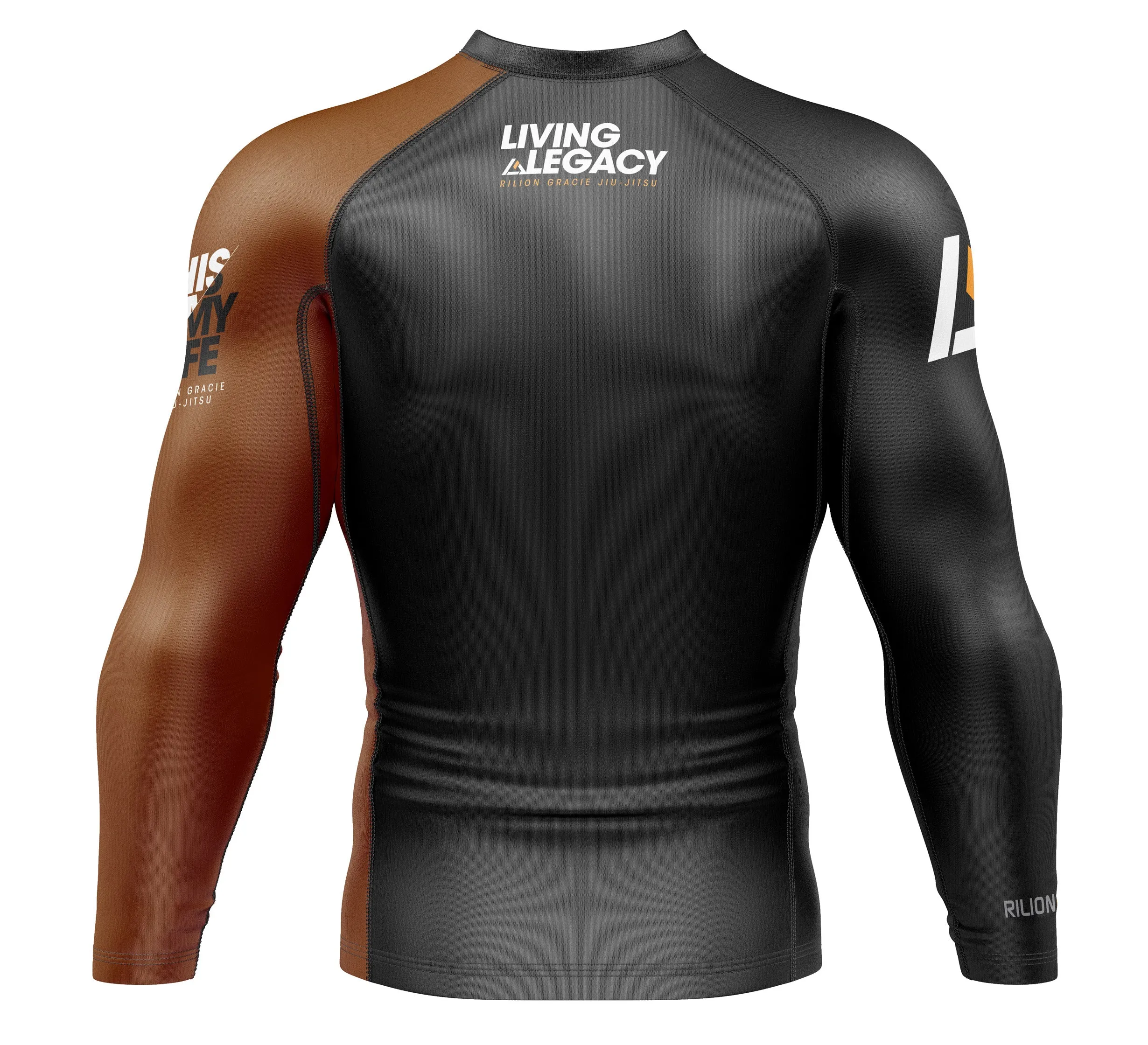Rilion Gracie Long Sleeve Ranked Rashguard Brown