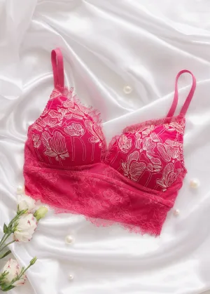 Rosalie Hot Pink Lace Bralette
