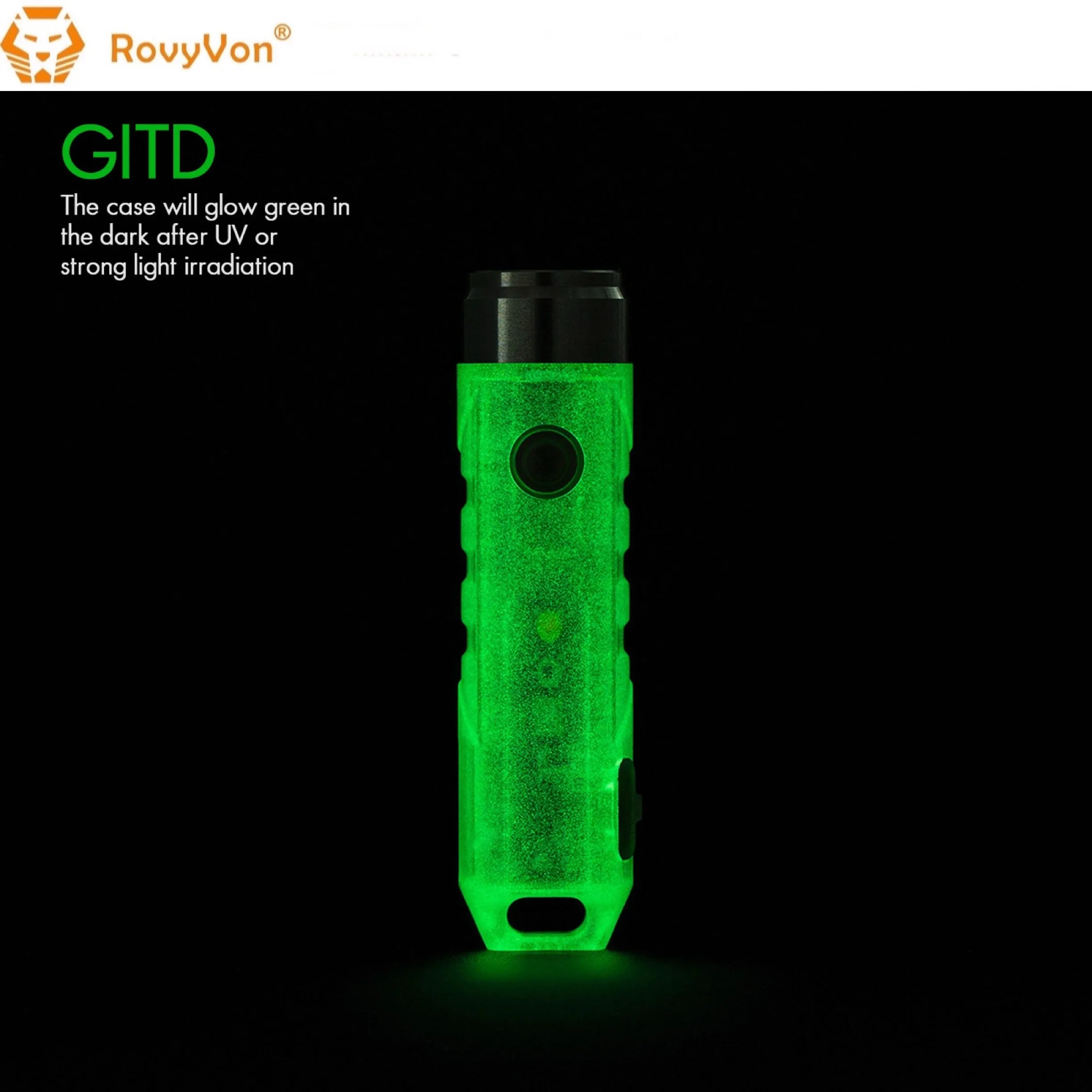 RovyVon Aurora A5x Red/White Green GITD Keychain Flashlight