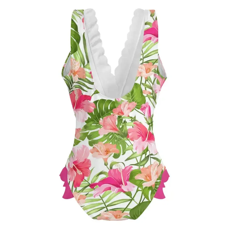 Ruffle Edge Cross-Front Swimsuit That Makes A Splash and A Statement