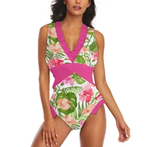 Ruffle Edge Cross-Front Swimsuit That Makes A Splash and A Statement