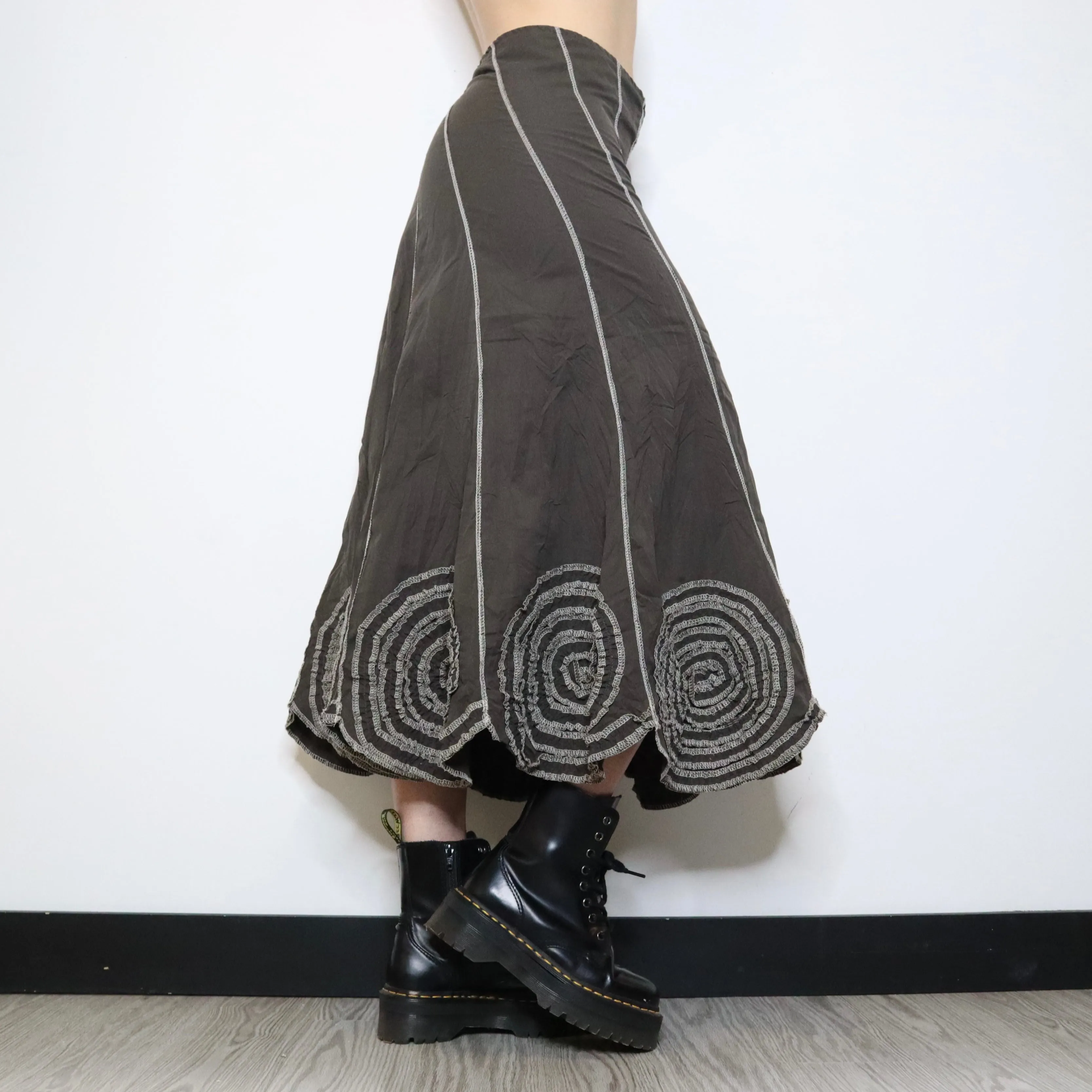 Ruffle Flower Maxi Skirt (Medium)