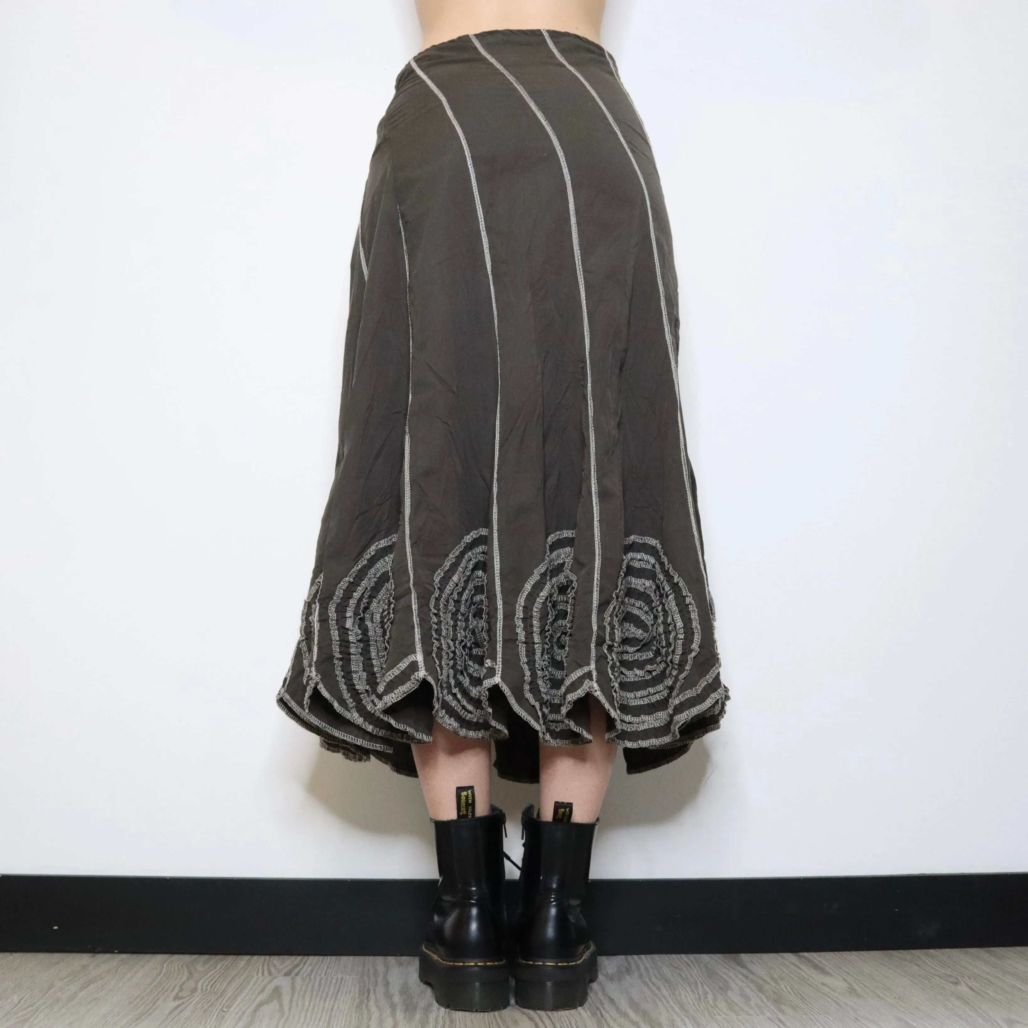Ruffle Flower Maxi Skirt (Medium)
