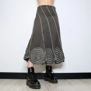 Ruffle Flower Maxi Skirt (Medium)