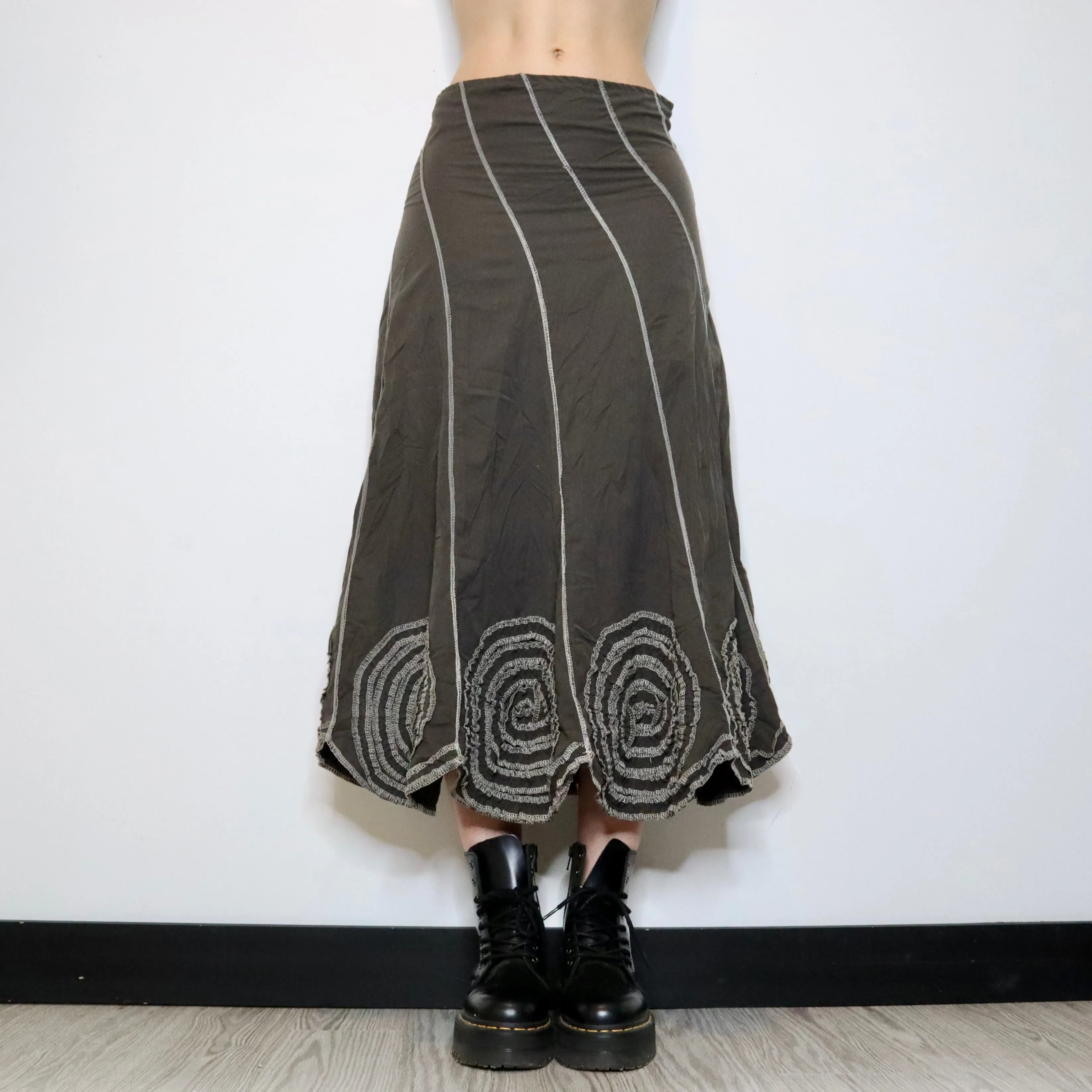 Ruffle Flower Maxi Skirt (Medium)