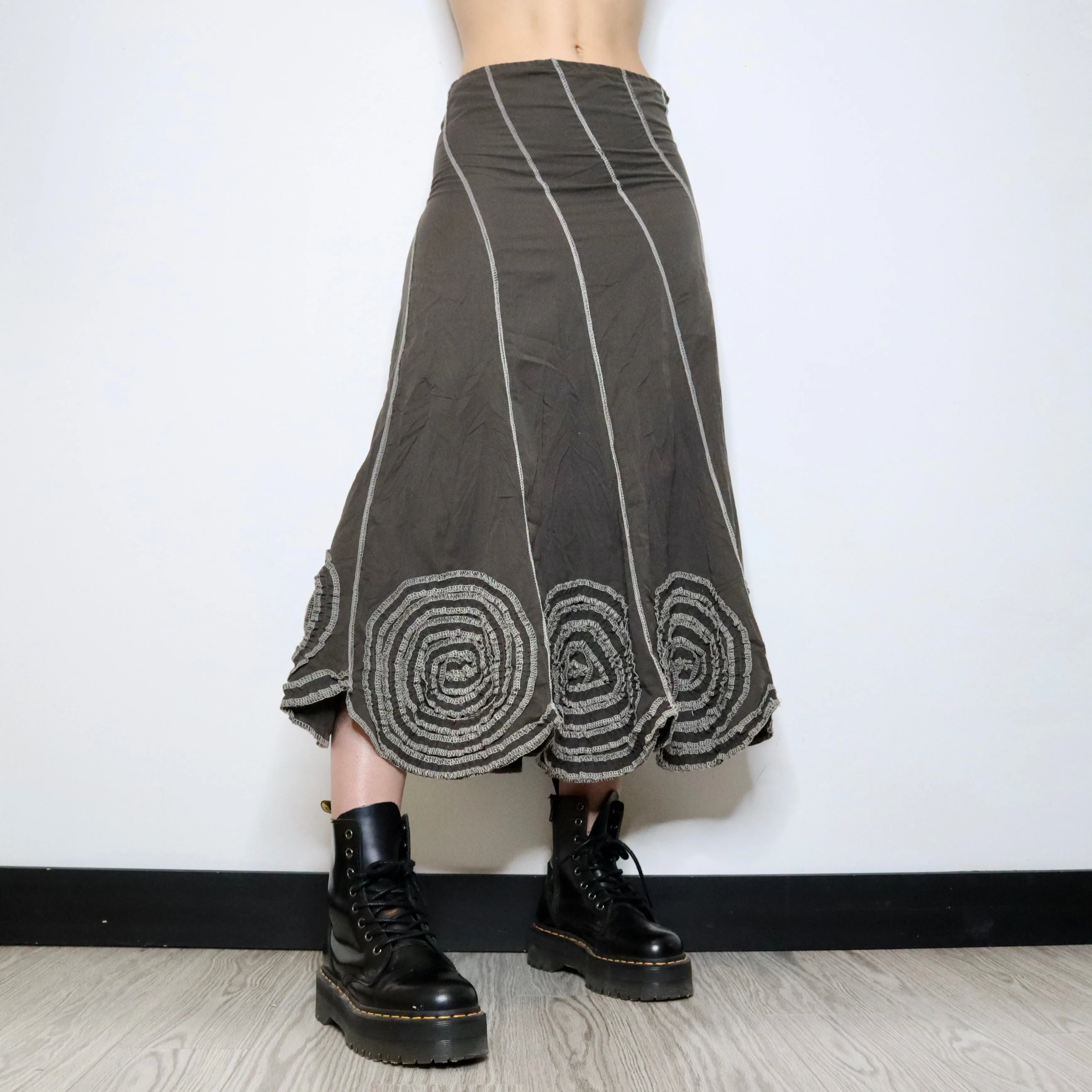 Ruffle Flower Maxi Skirt (Medium)