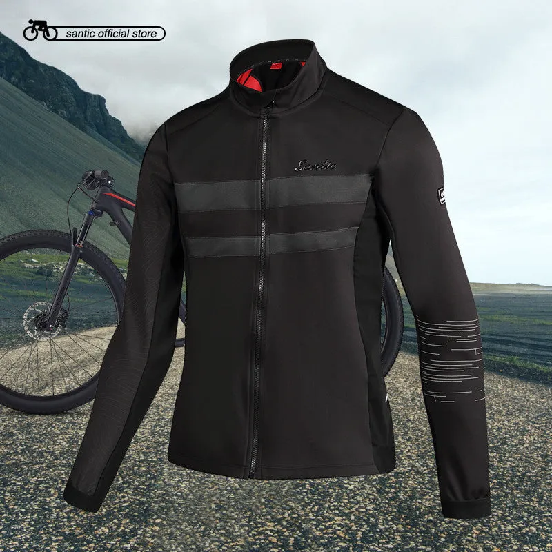 Santic Trump Black Men Cycling Jackets Long Sleeve