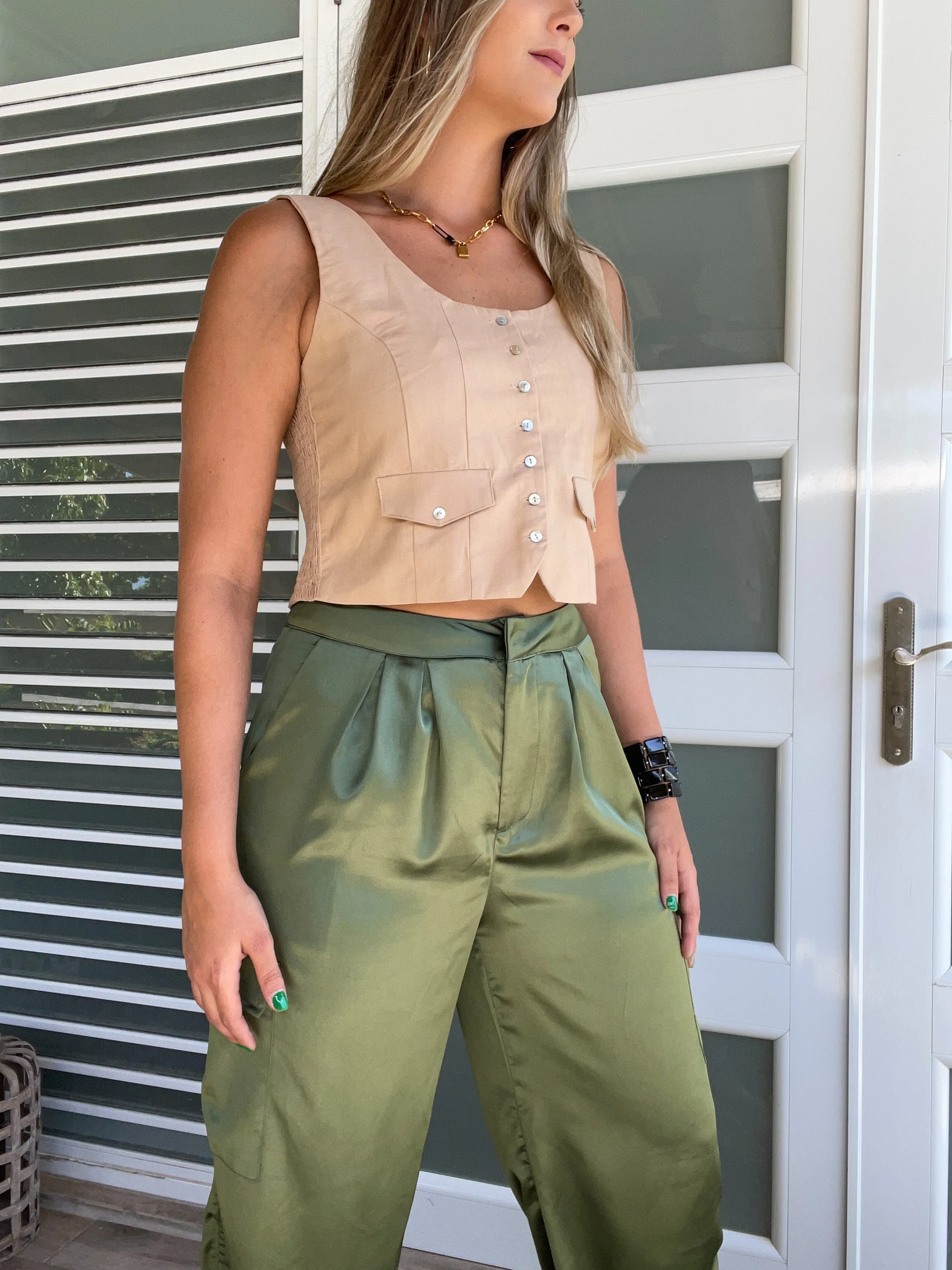 SATIN CARGO JOGGERS