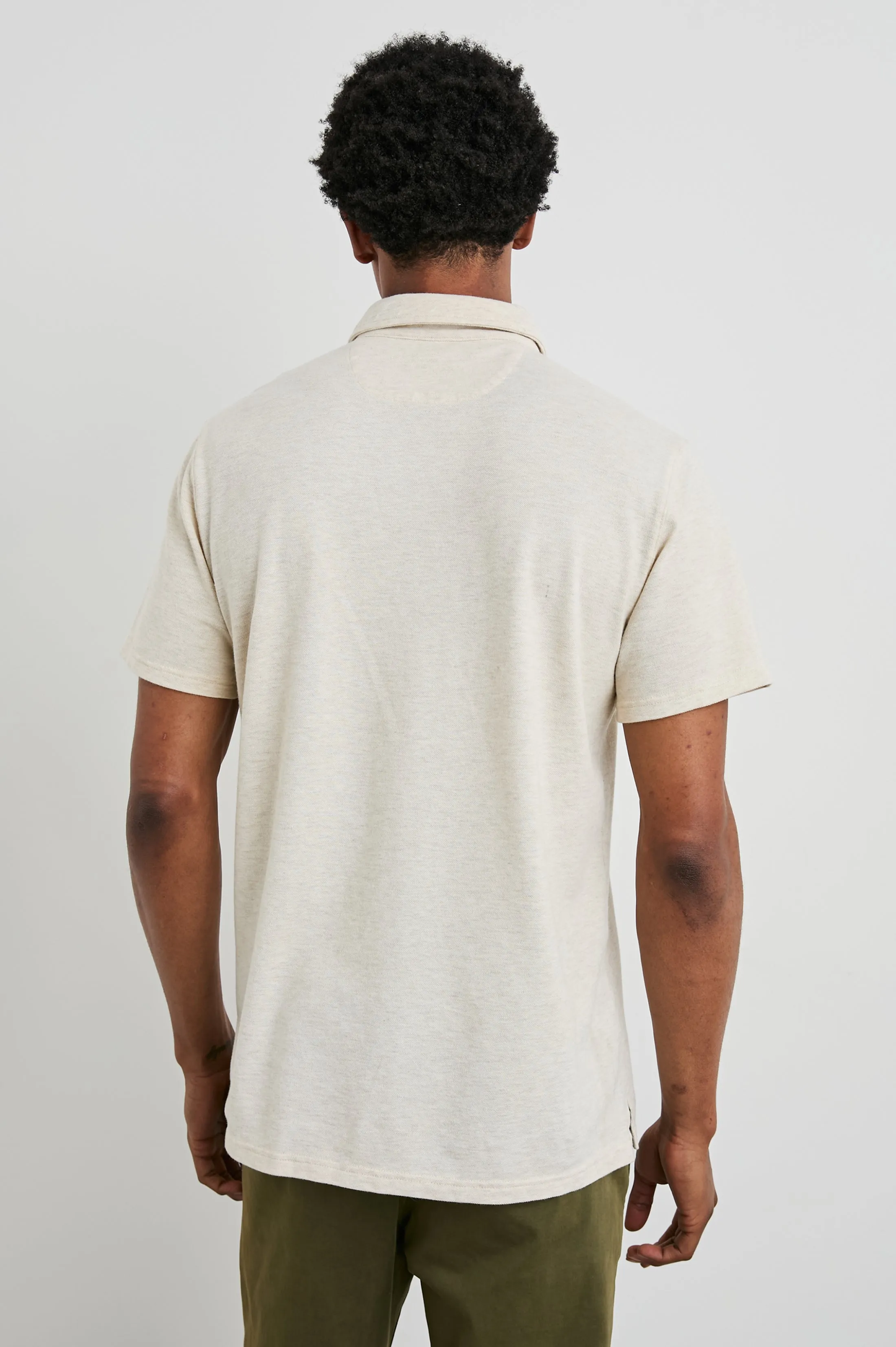 SEBASTIAN POLO SHIRT - OAT HEATHER