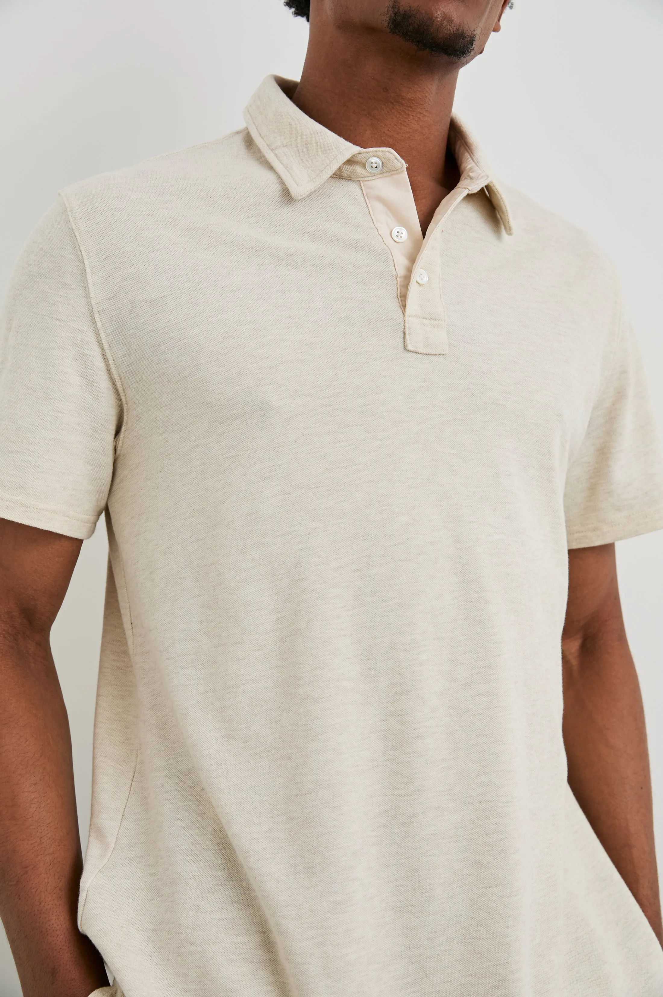 SEBASTIAN POLO SHIRT - OAT HEATHER