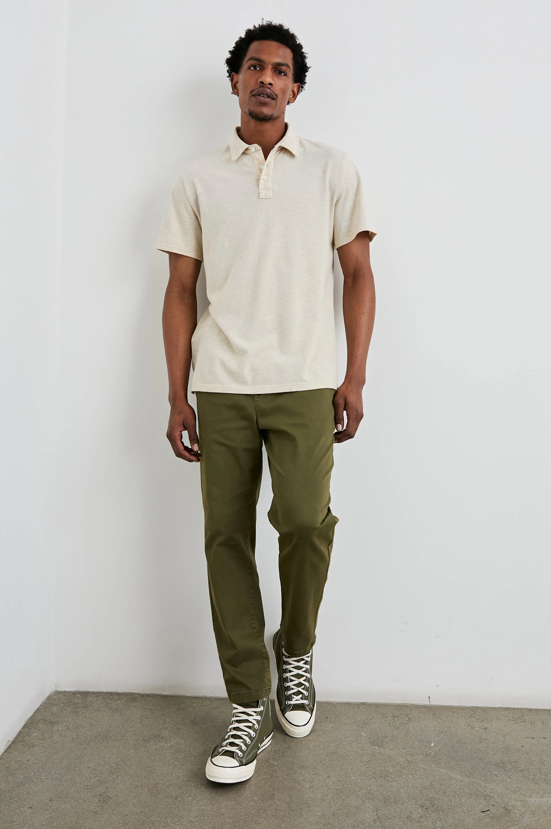 SEBASTIAN POLO SHIRT - OAT HEATHER