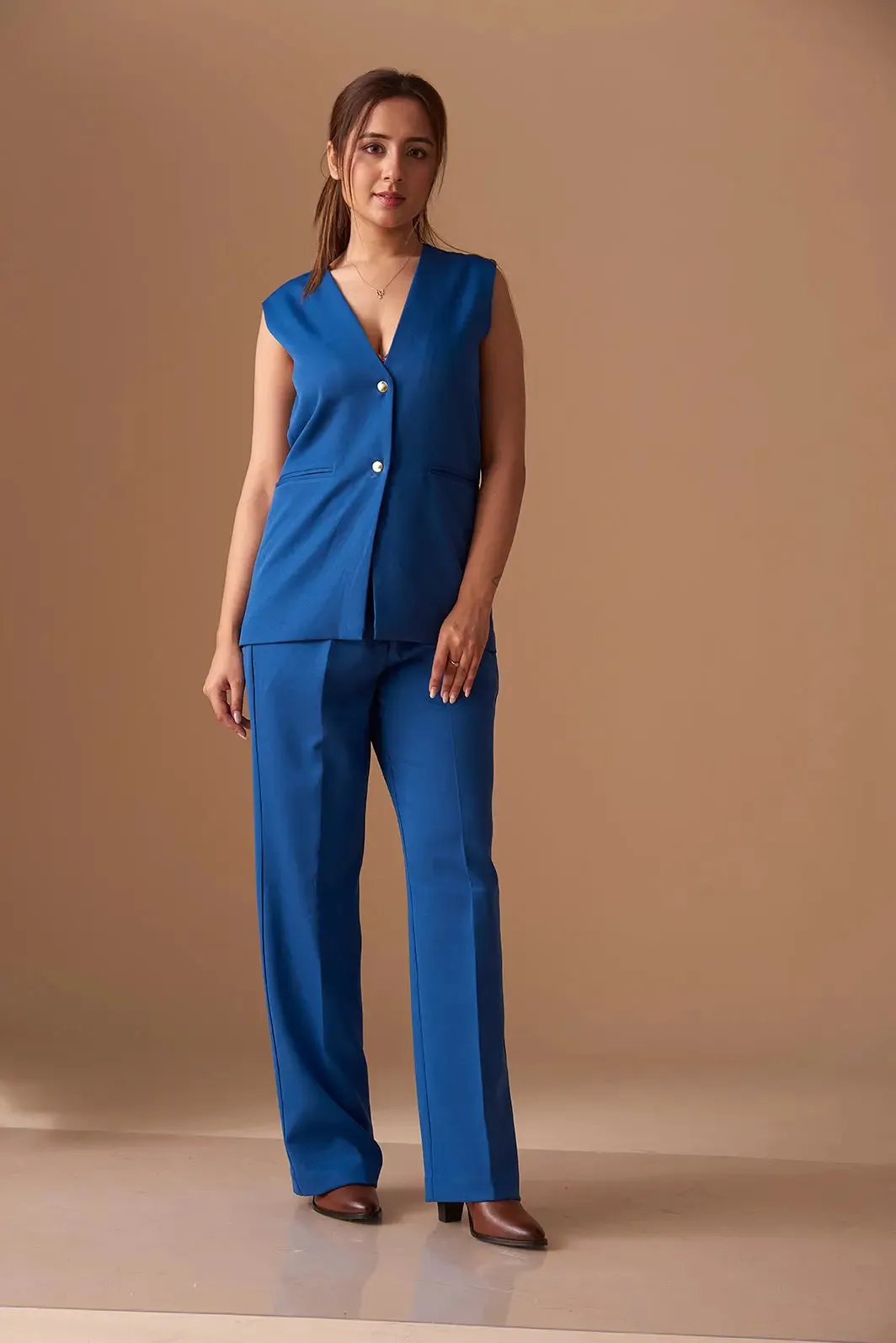 Sharp Blazer Vest with Straight fit Pants