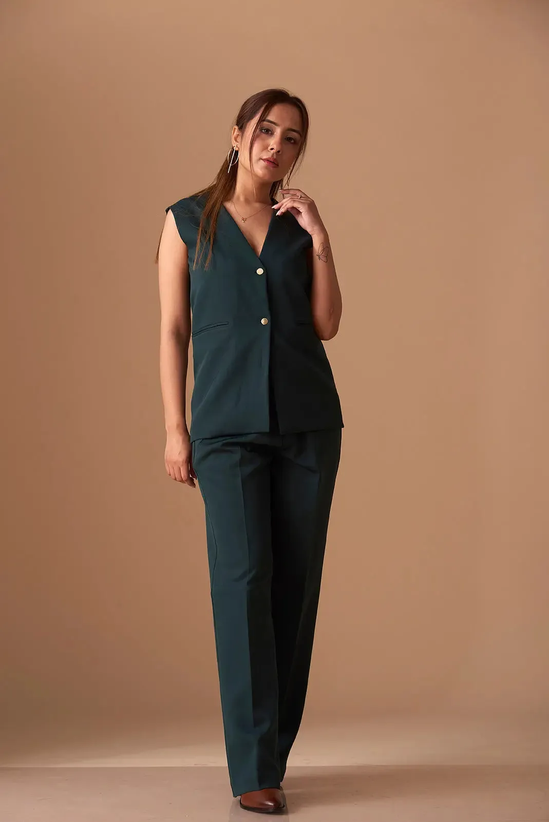Sharp Blazer Vest with Straight fit Pants