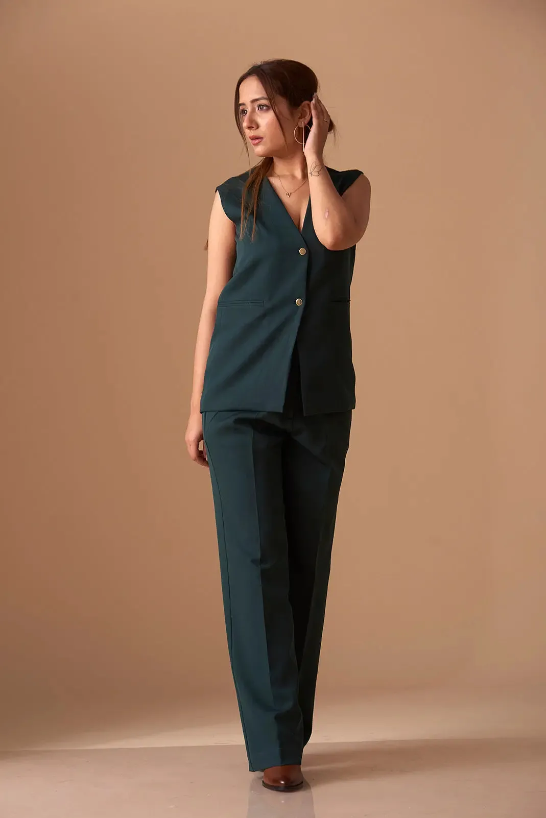 Sharp Blazer Vest with Straight fit Pants
