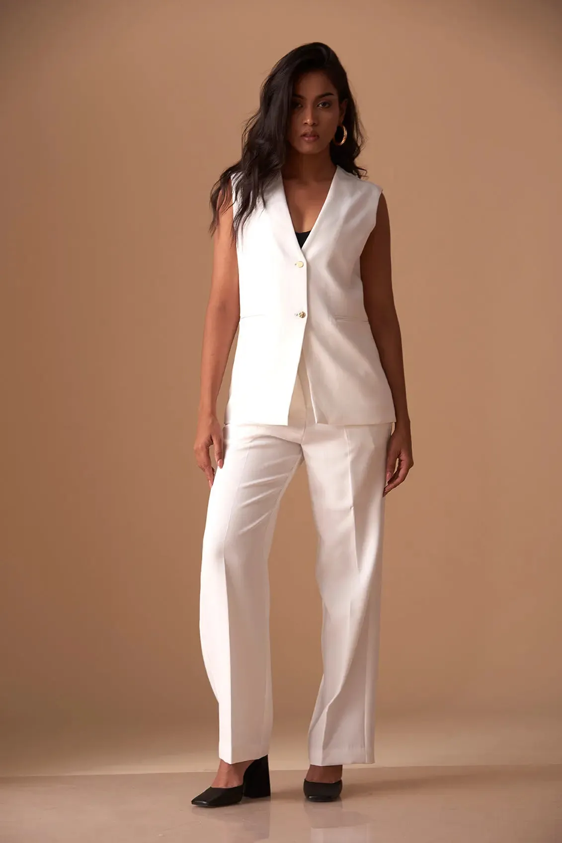 Sharp Blazer Vest with Straight fit Pants