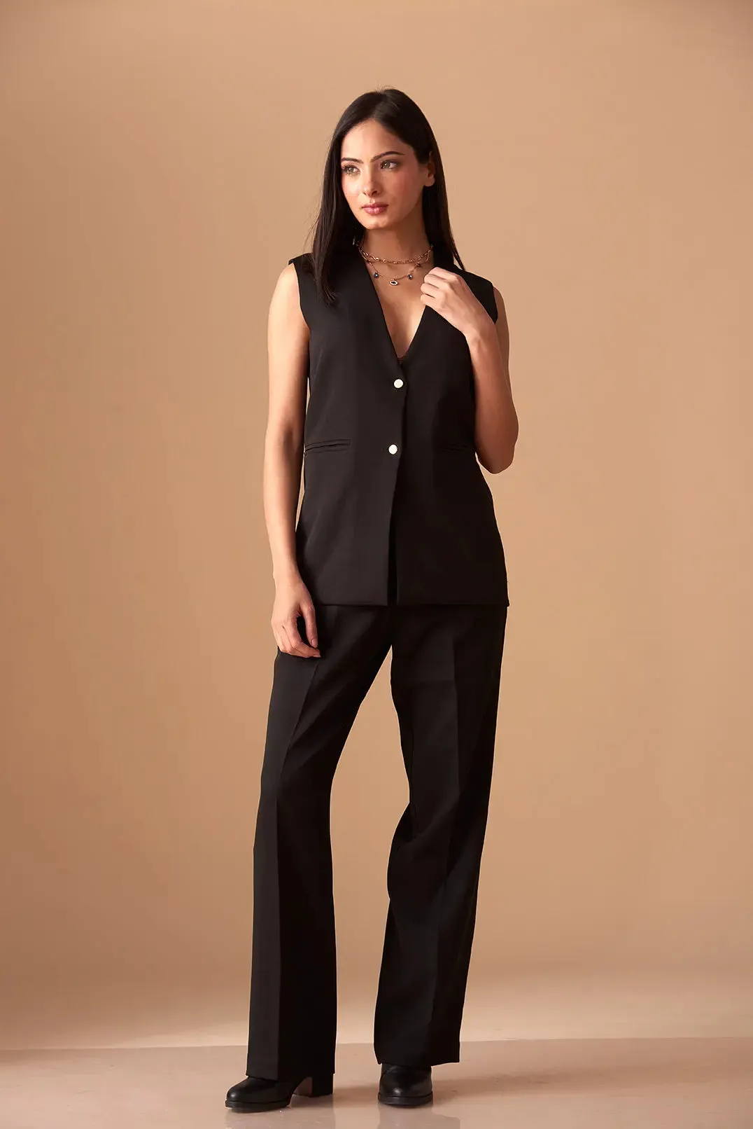 Sharp Blazer Vest with Straight fit Pants