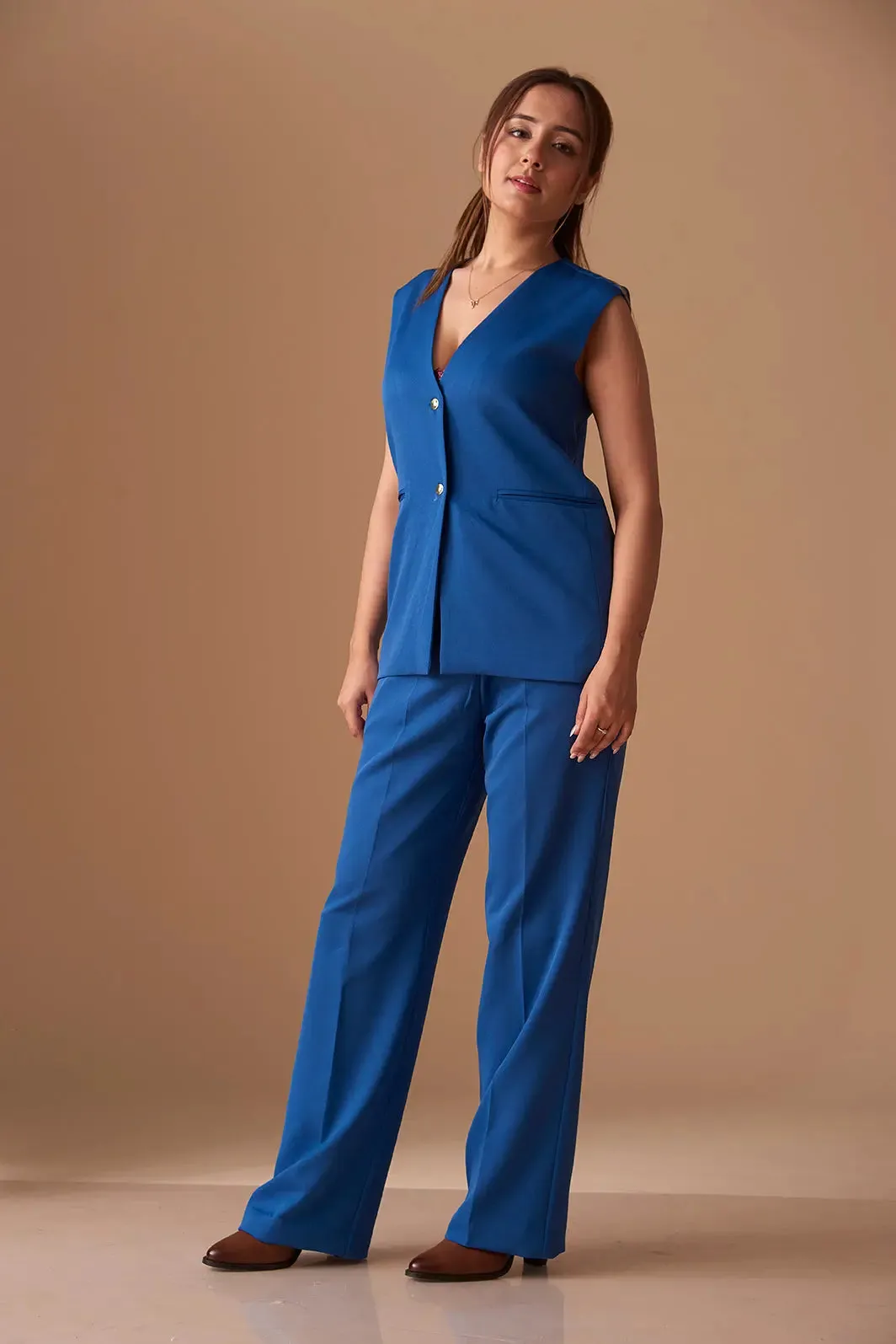 Sharp Blazer Vest with Straight fit Pants