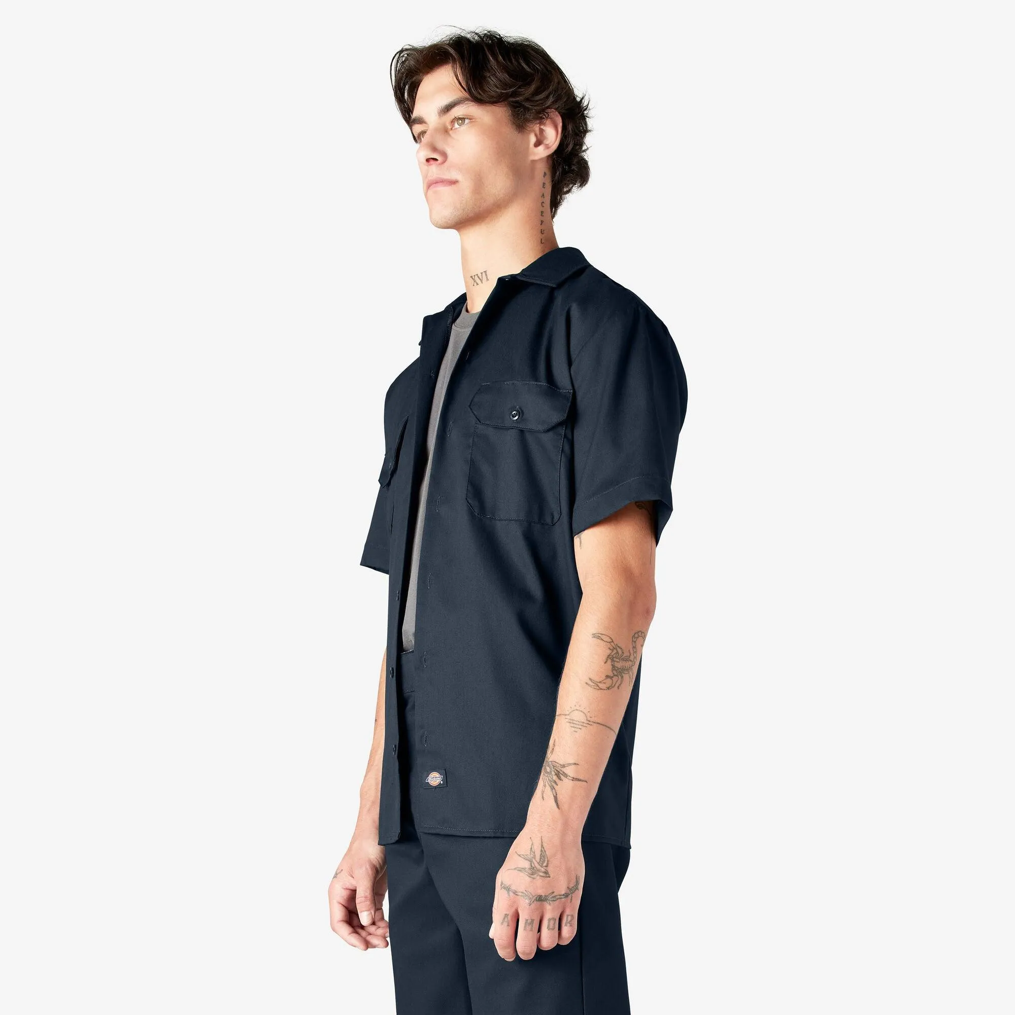 Short Sleeve Work Shirt, Dark Navy