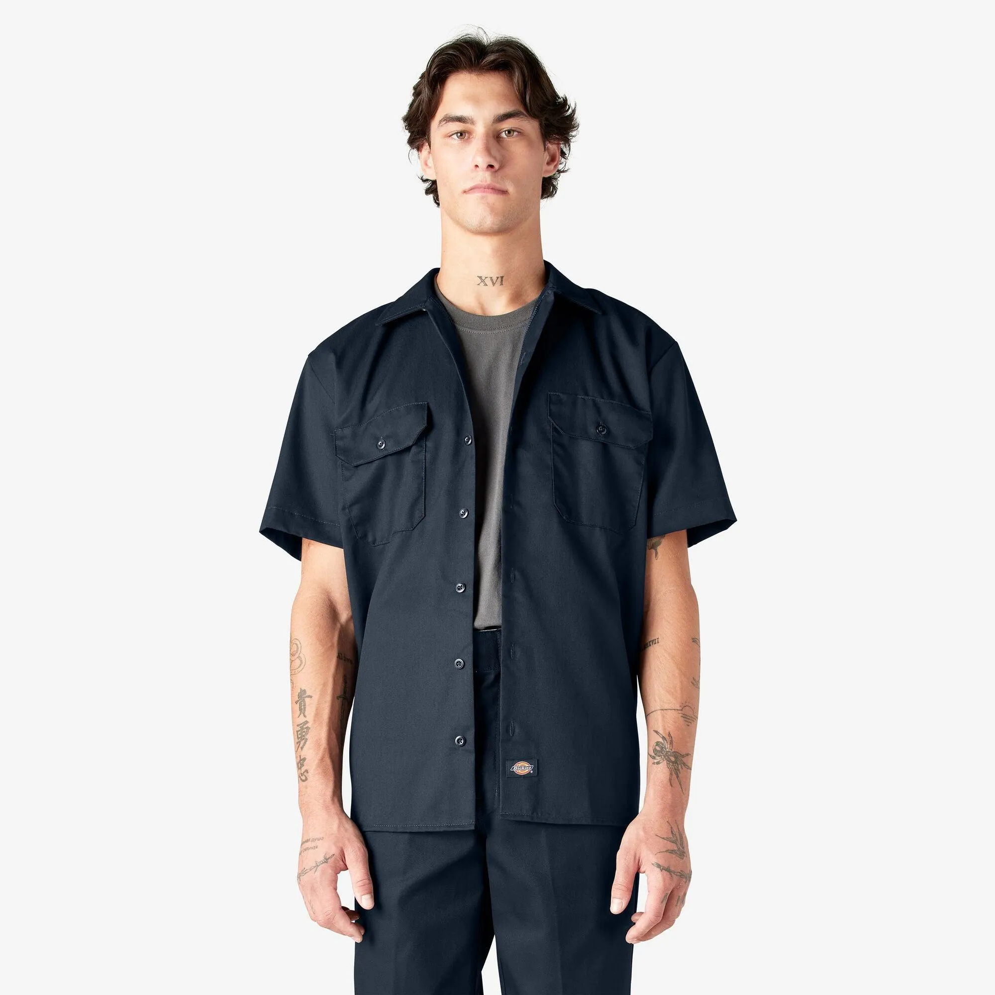 Short Sleeve Work Shirt, Dark Navy