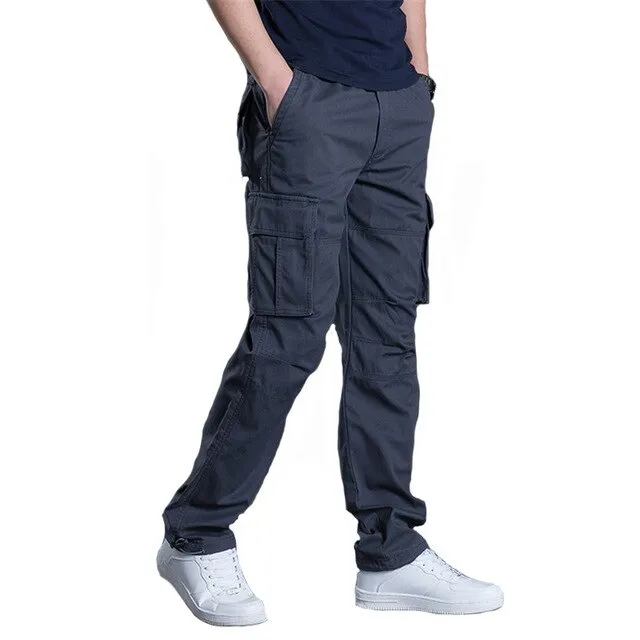 Side Pocket Cargo Pants Men Casual Black Military Army Zipper Tacital Pants Men Overalls 2019 Autumn Plus Size XXXL