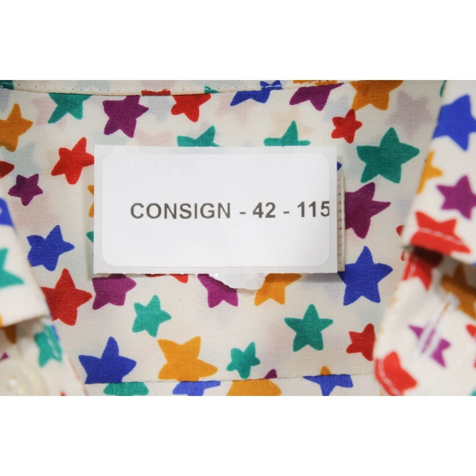 Silk Multi Color Star Print Button Down Shirt