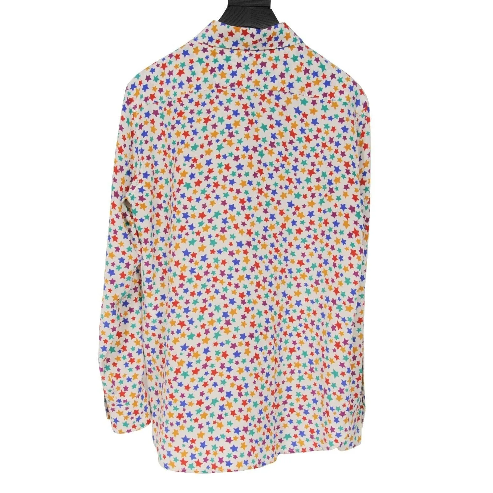 Silk Multi Color Star Print Button Down Shirt