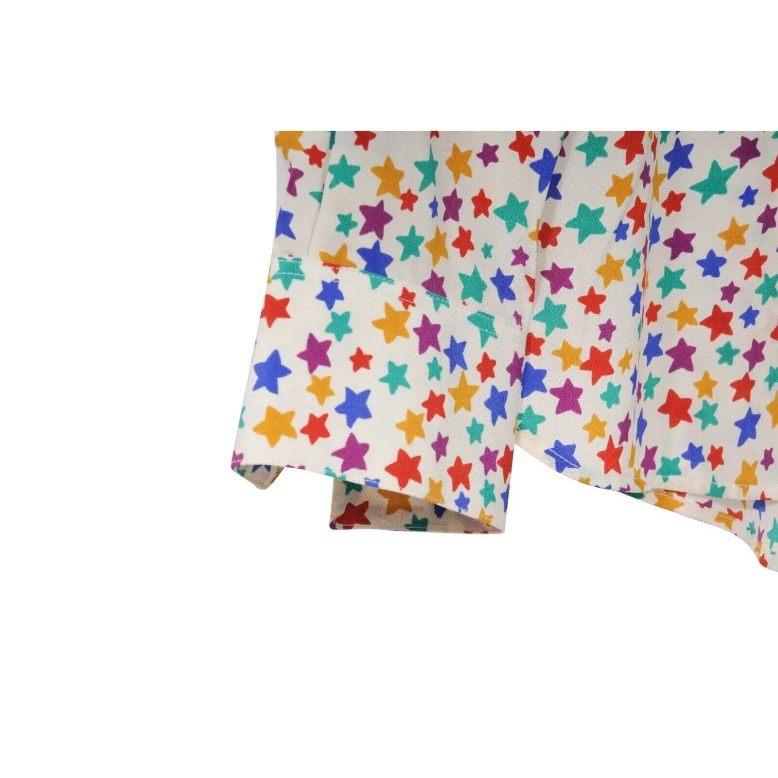 Silk Multi Color Star Print Button Down Shirt