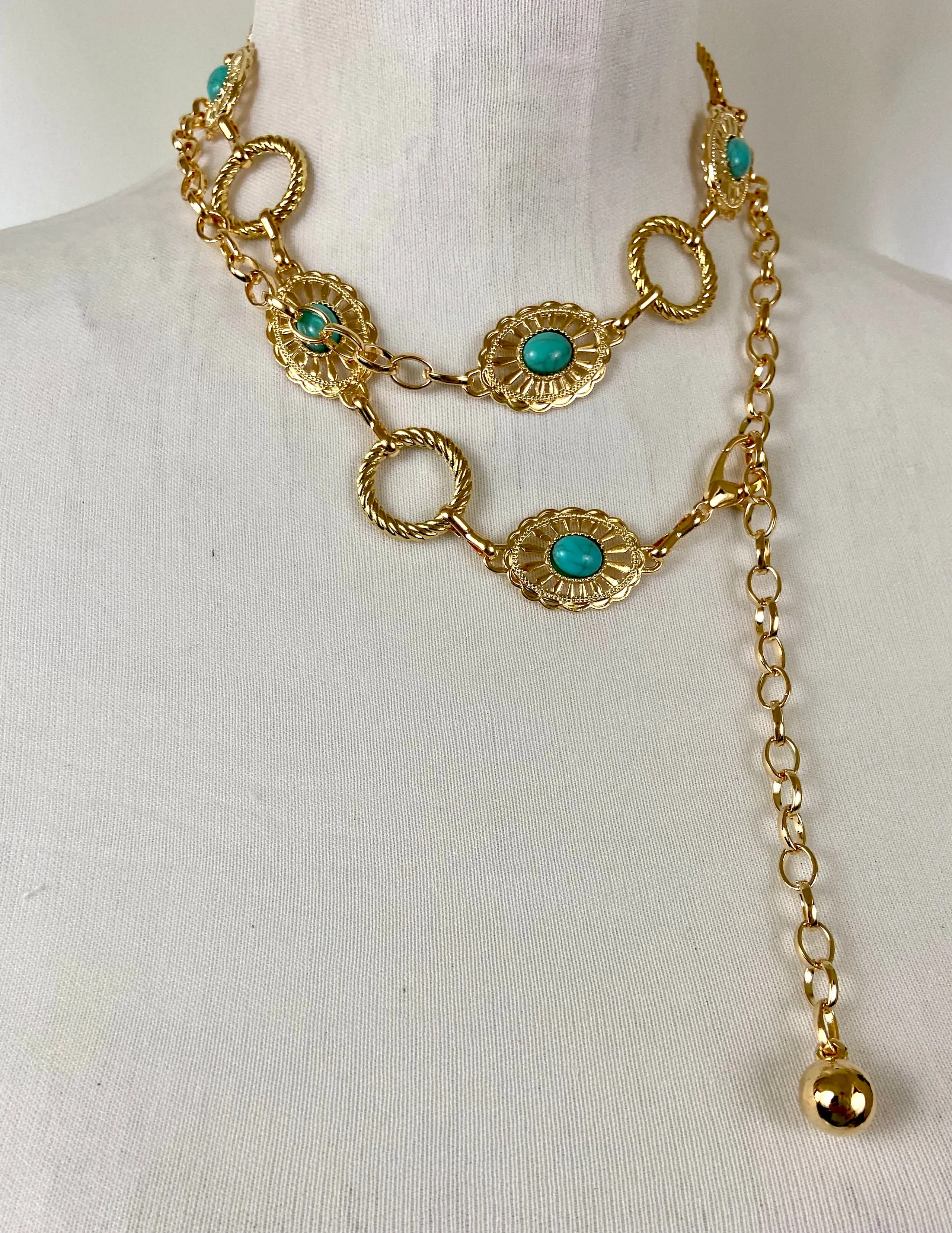 Simple gold waist chain belt