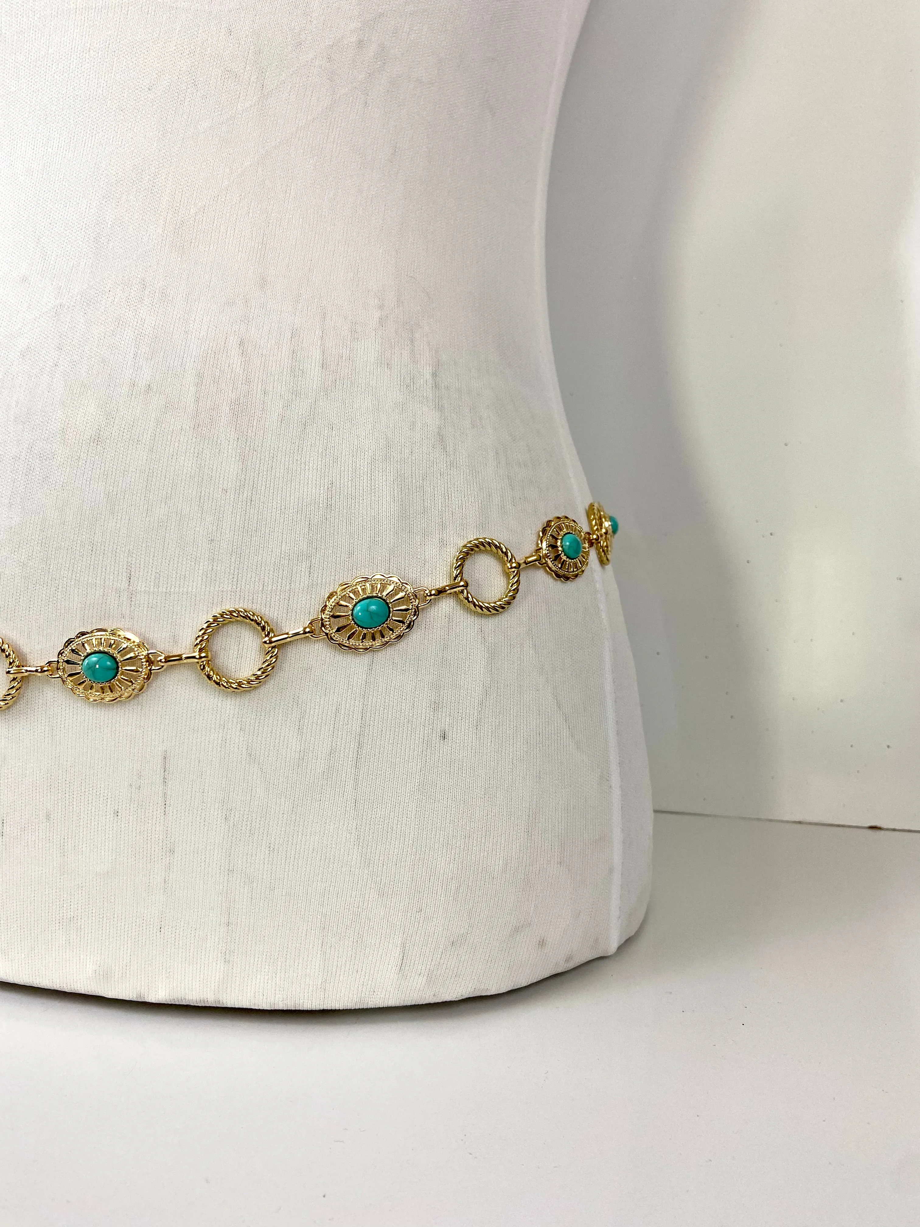 Simple gold waist chain belt
