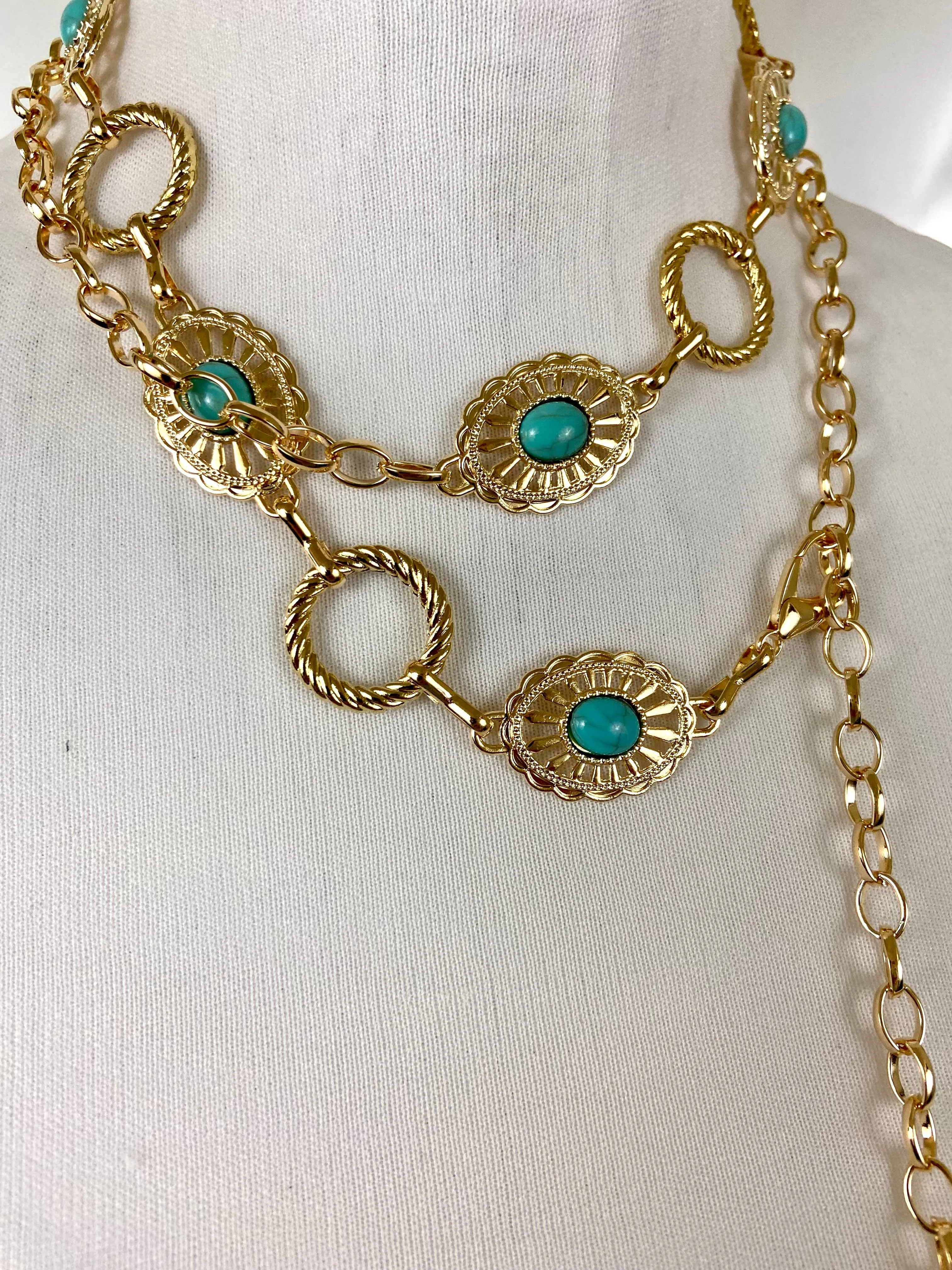 Simple gold waist chain belt