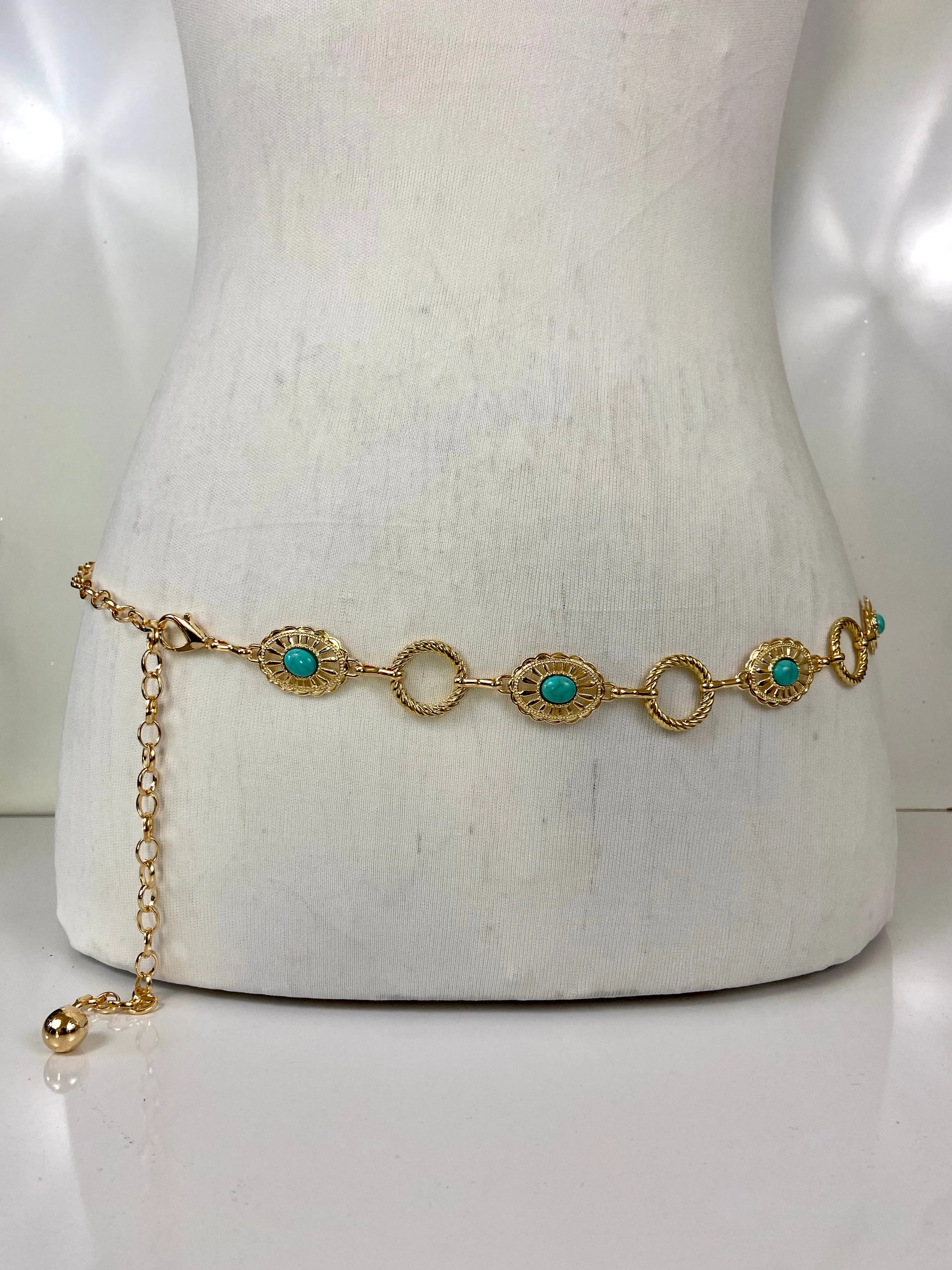 Simple gold waist chain belt