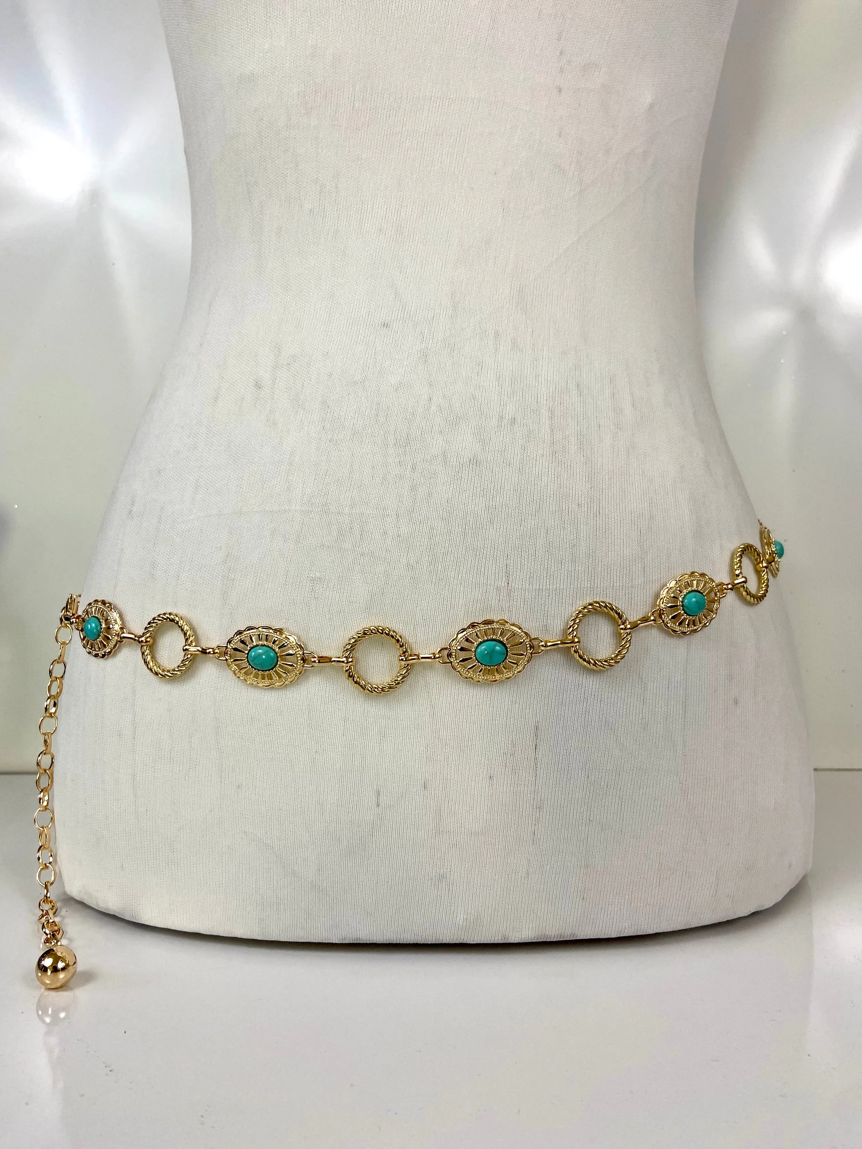 Simple gold waist chain belt