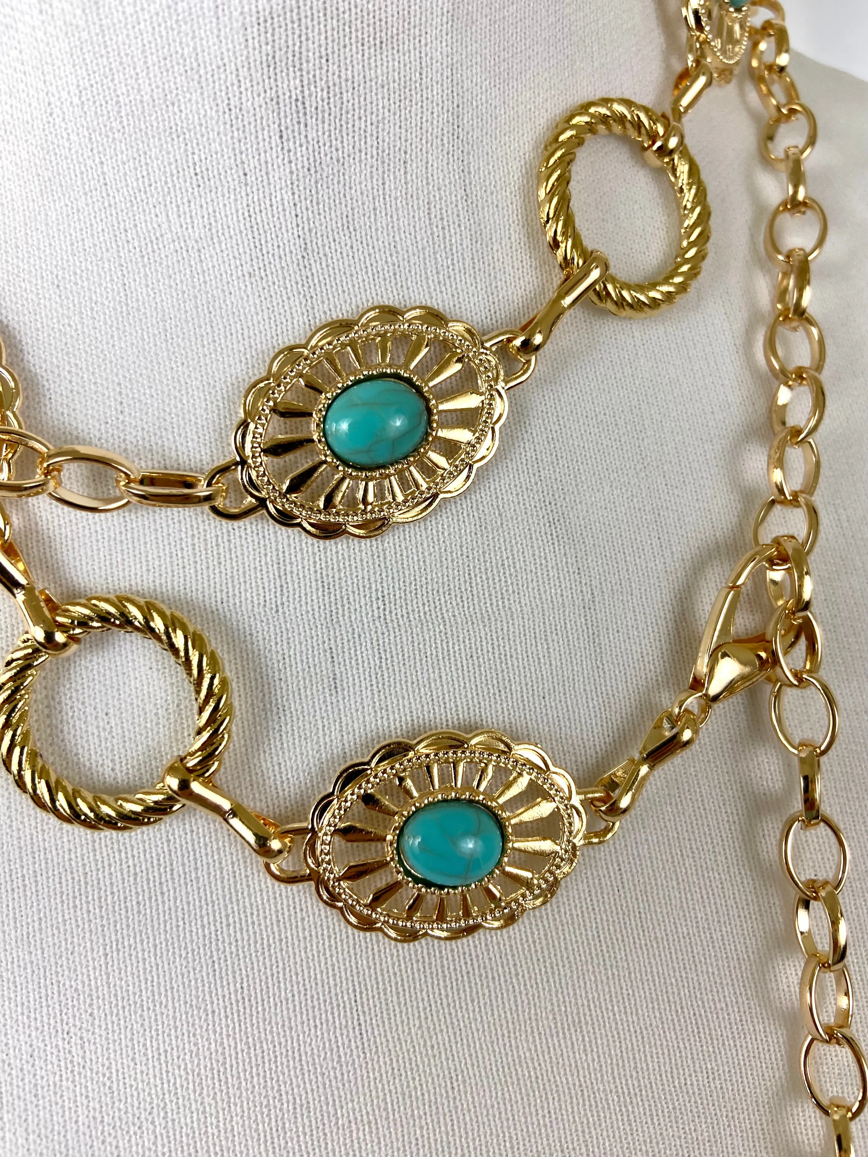 Simple gold waist chain belt