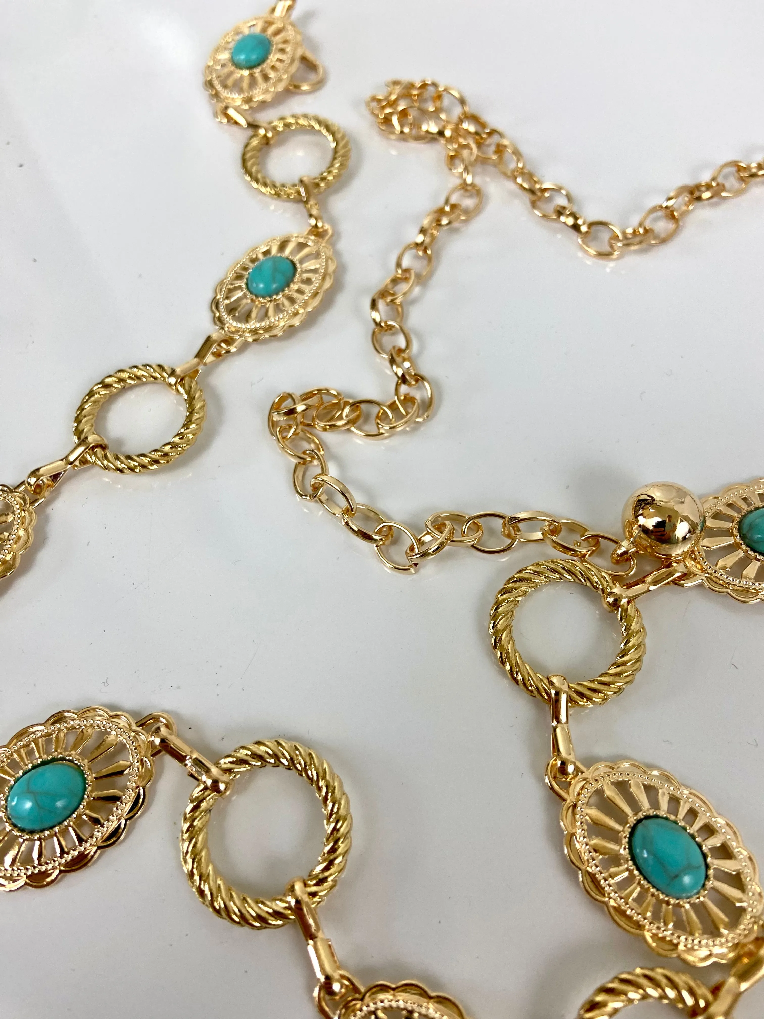 Simple gold waist chain belt