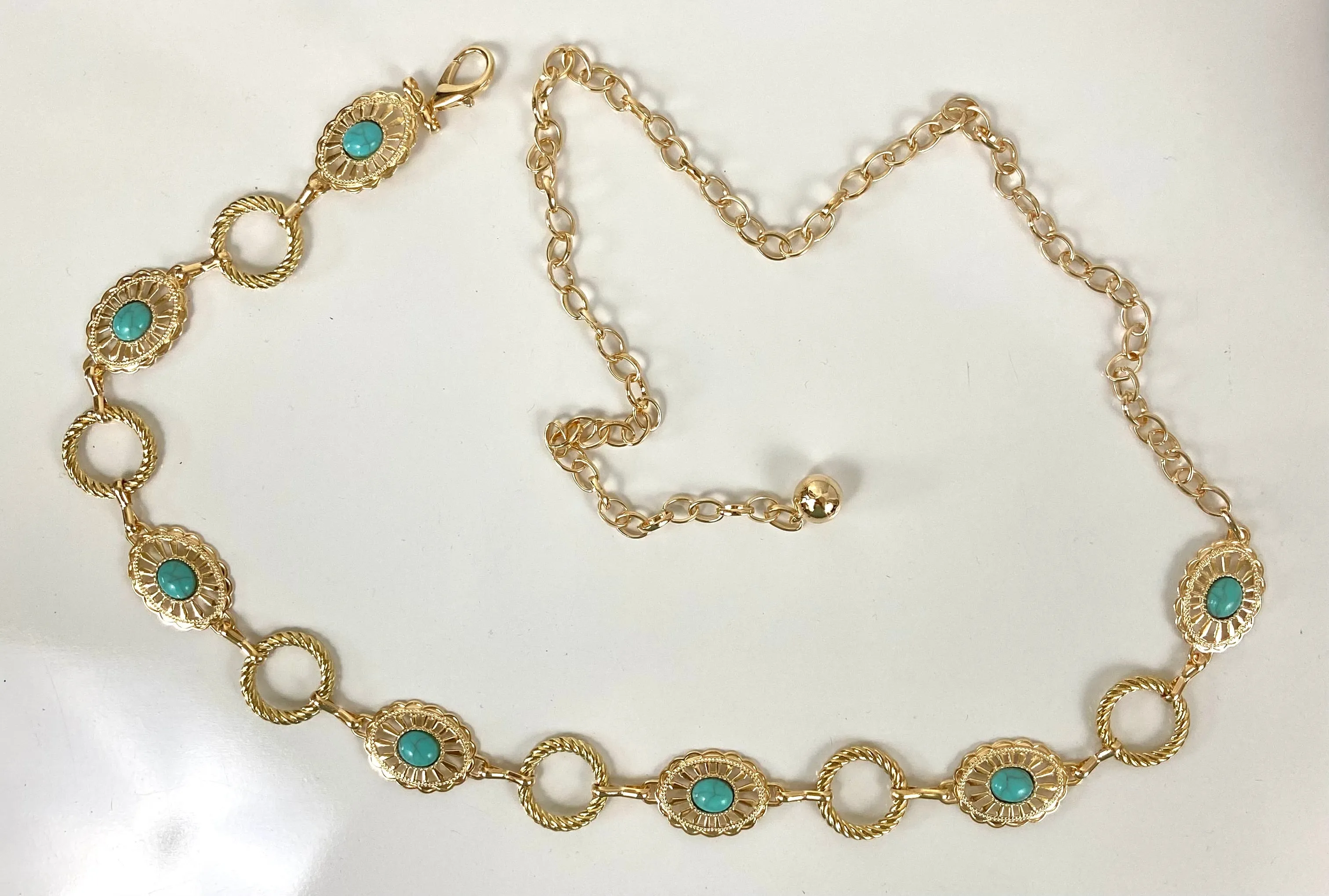 Simple gold waist chain belt