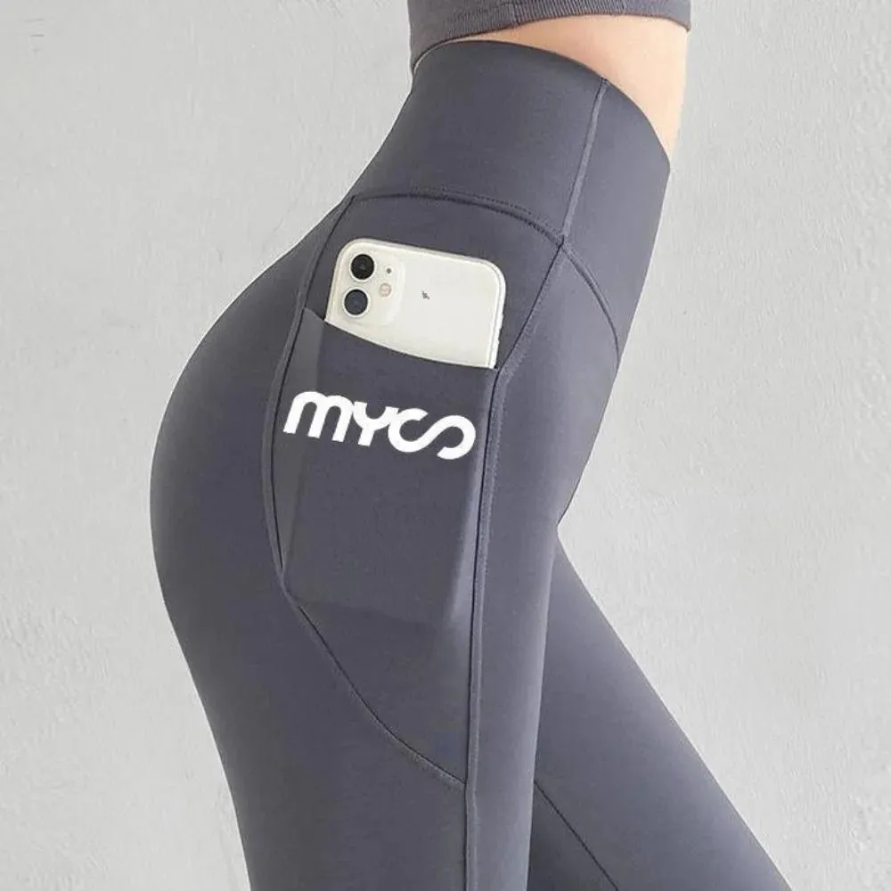Solid Seamless Leggings With Pocket Women Soft Workout Tights