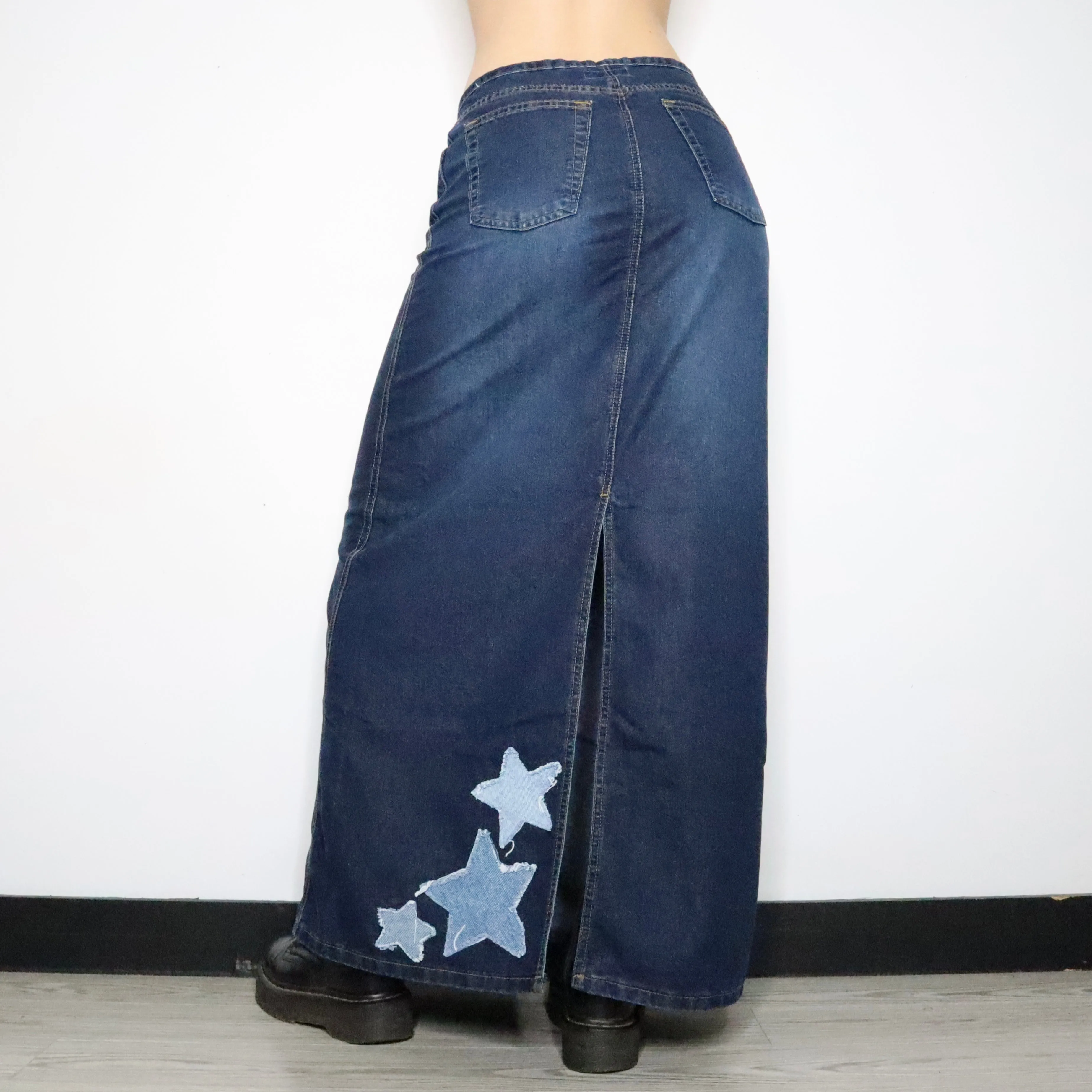 Star Denim Maxi Skirt (S-M)
