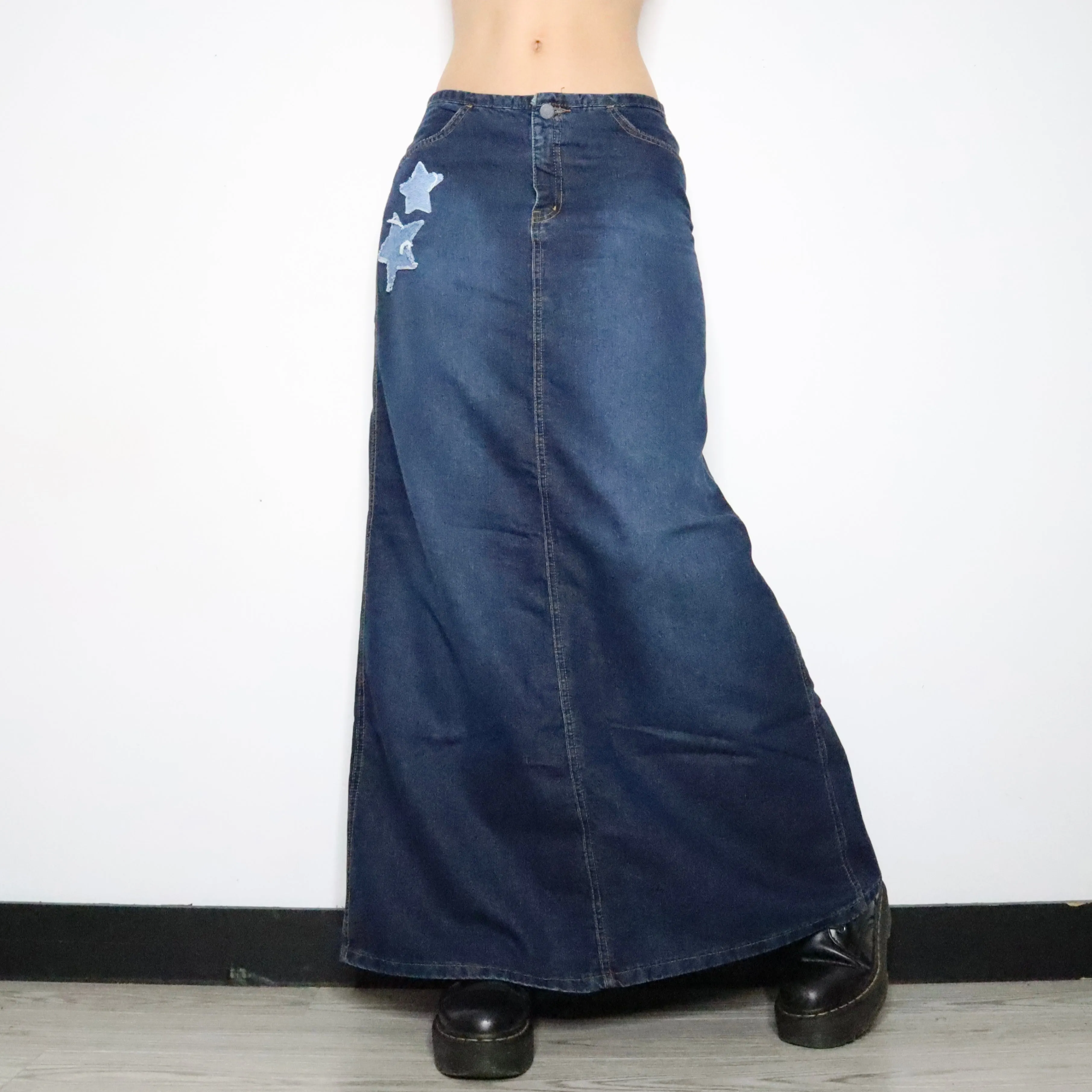 Star Denim Maxi Skirt (S-M)