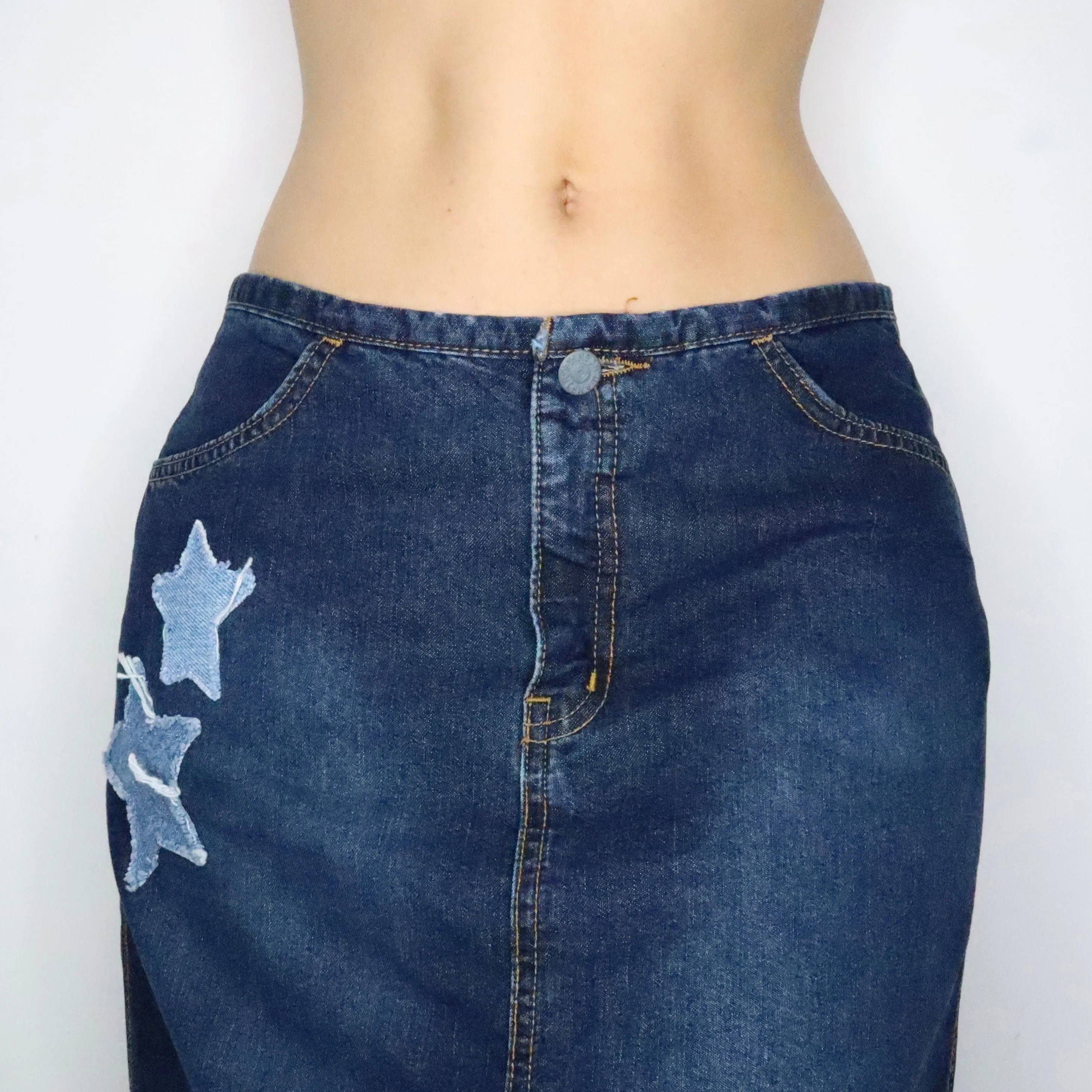 Star Denim Maxi Skirt (S-M)