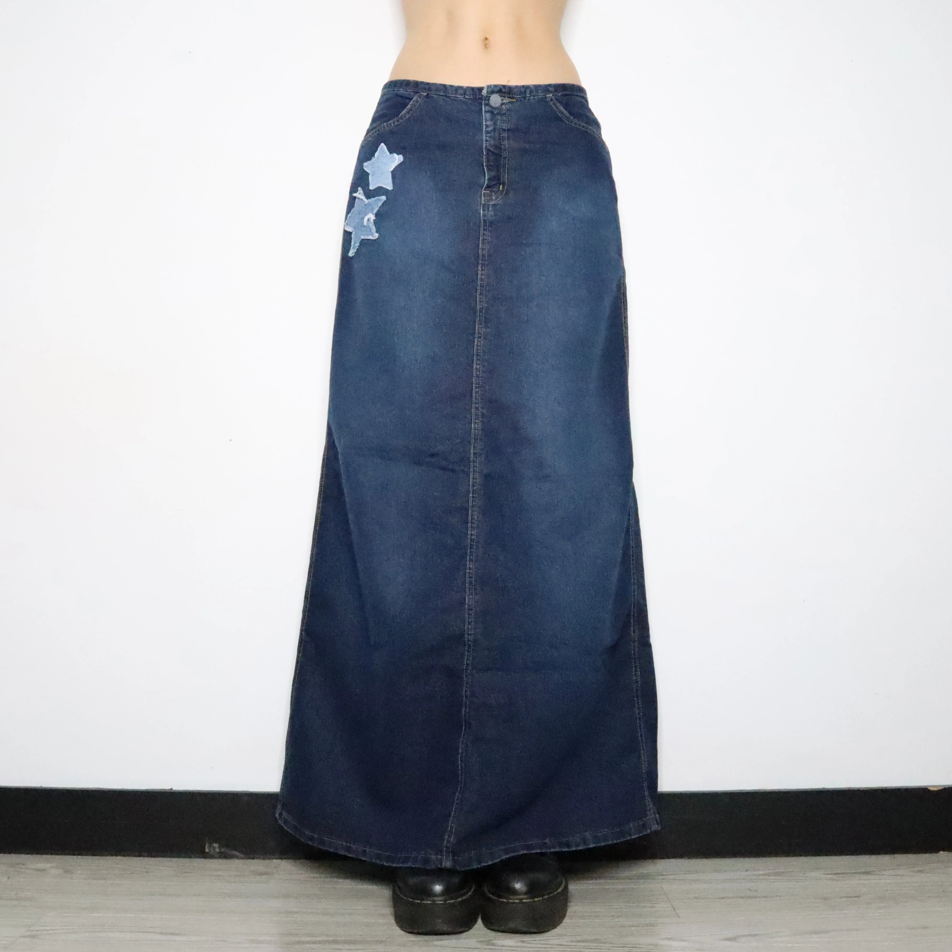 Star Denim Maxi Skirt (S-M)