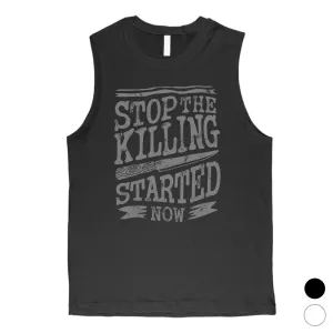 Stop The Killing Mens Sleeveless Muscle Shirt