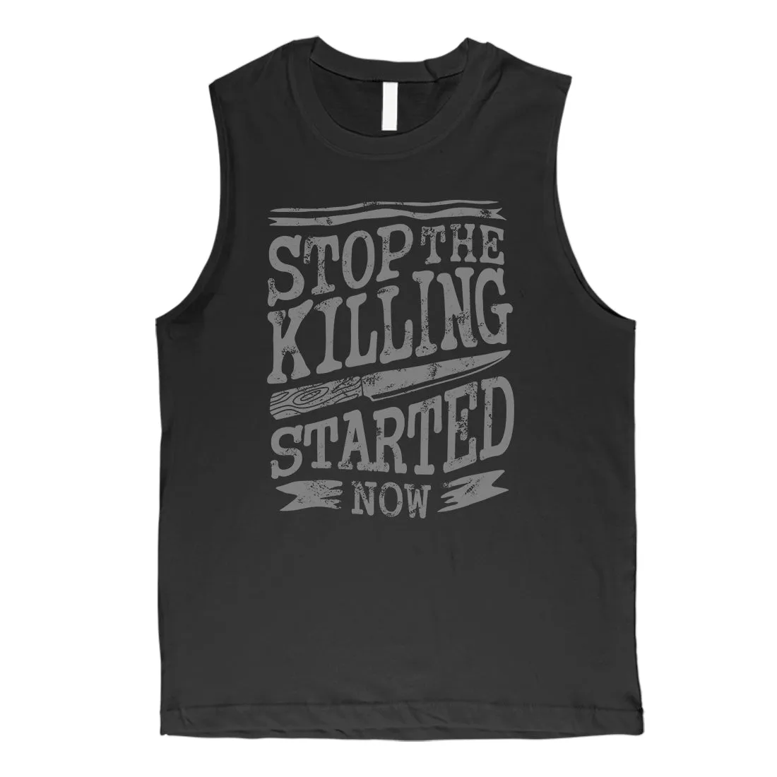 Stop The Killing Mens Sleeveless Muscle Shirt