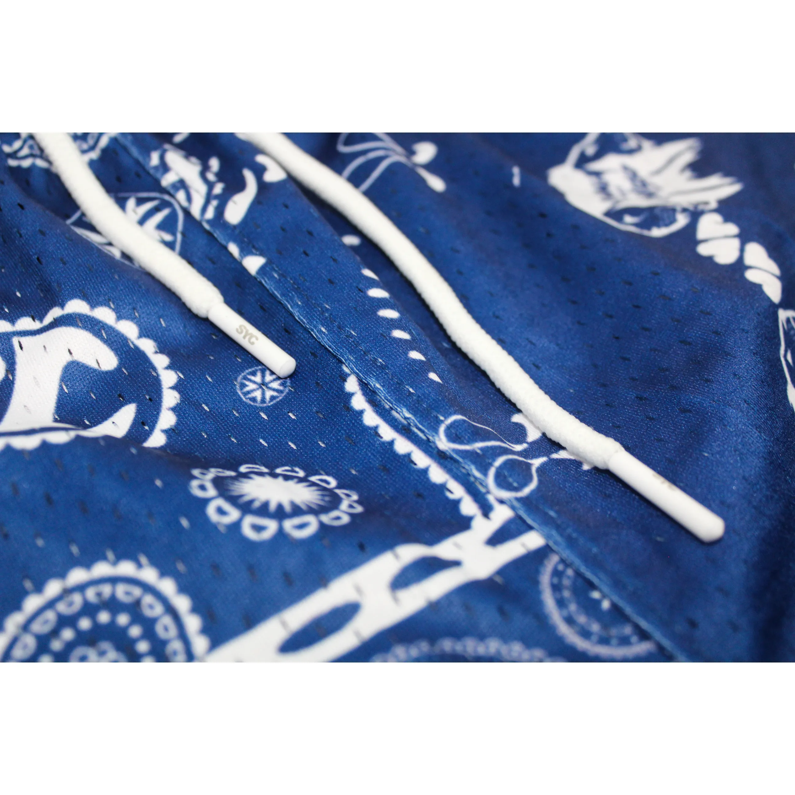 SYC Paisleys Royal Blue Mesh Shorts