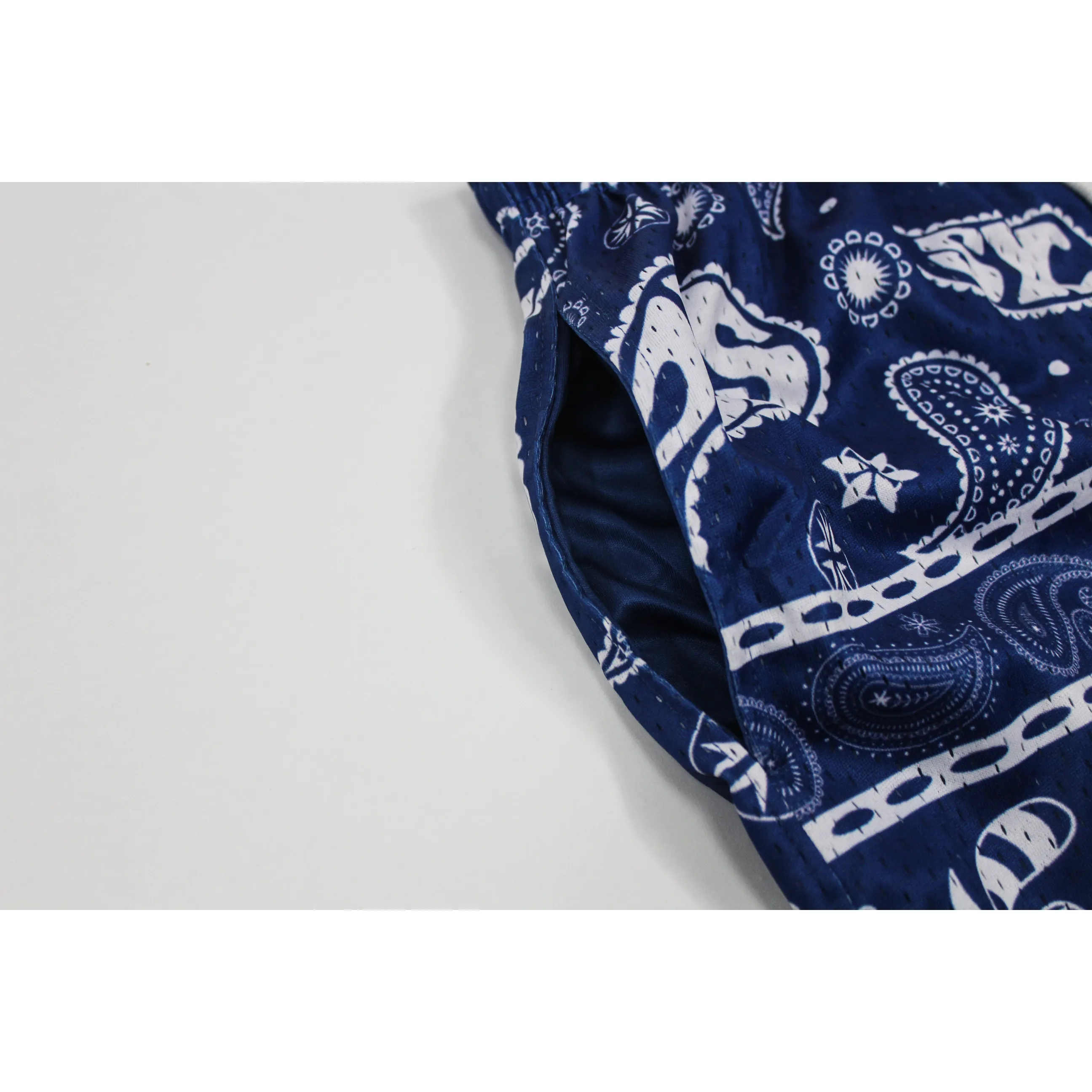 SYC Paisleys Royal Blue Mesh Shorts