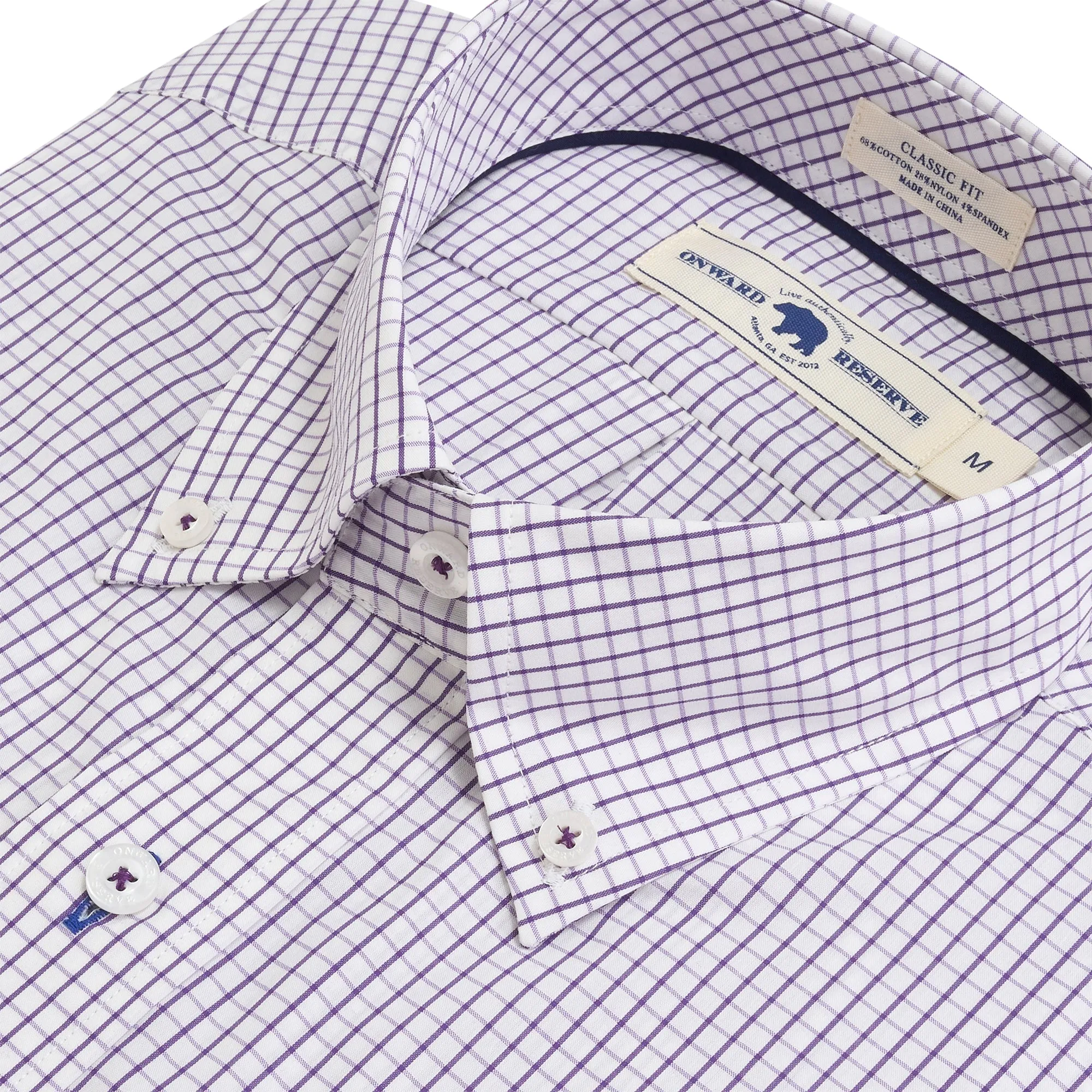 Tattersall Classic Fit Quad Woven - Loganberry